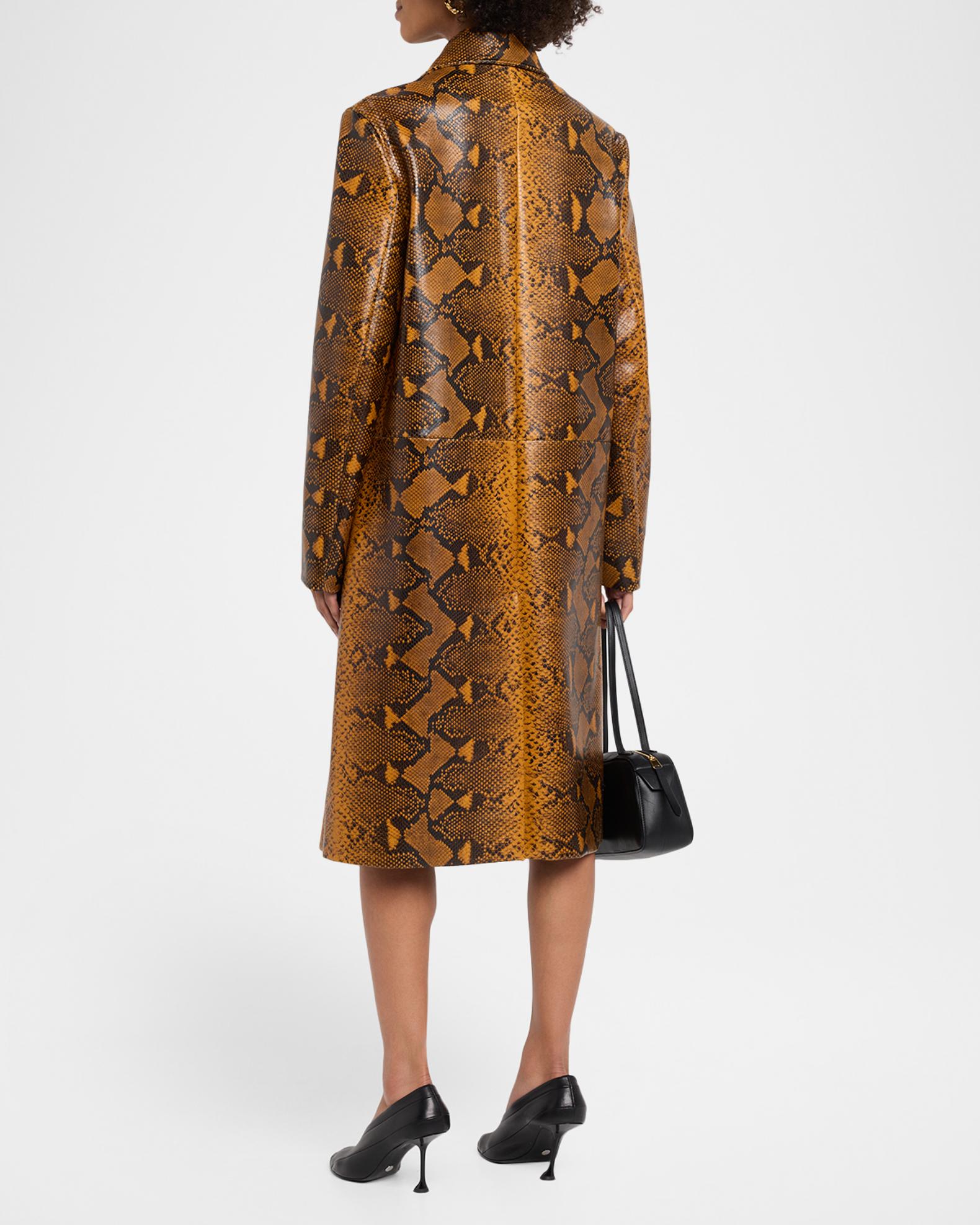 Proenza Schouler Leticia Python-Printed Leather Coat | Neiman Marcus