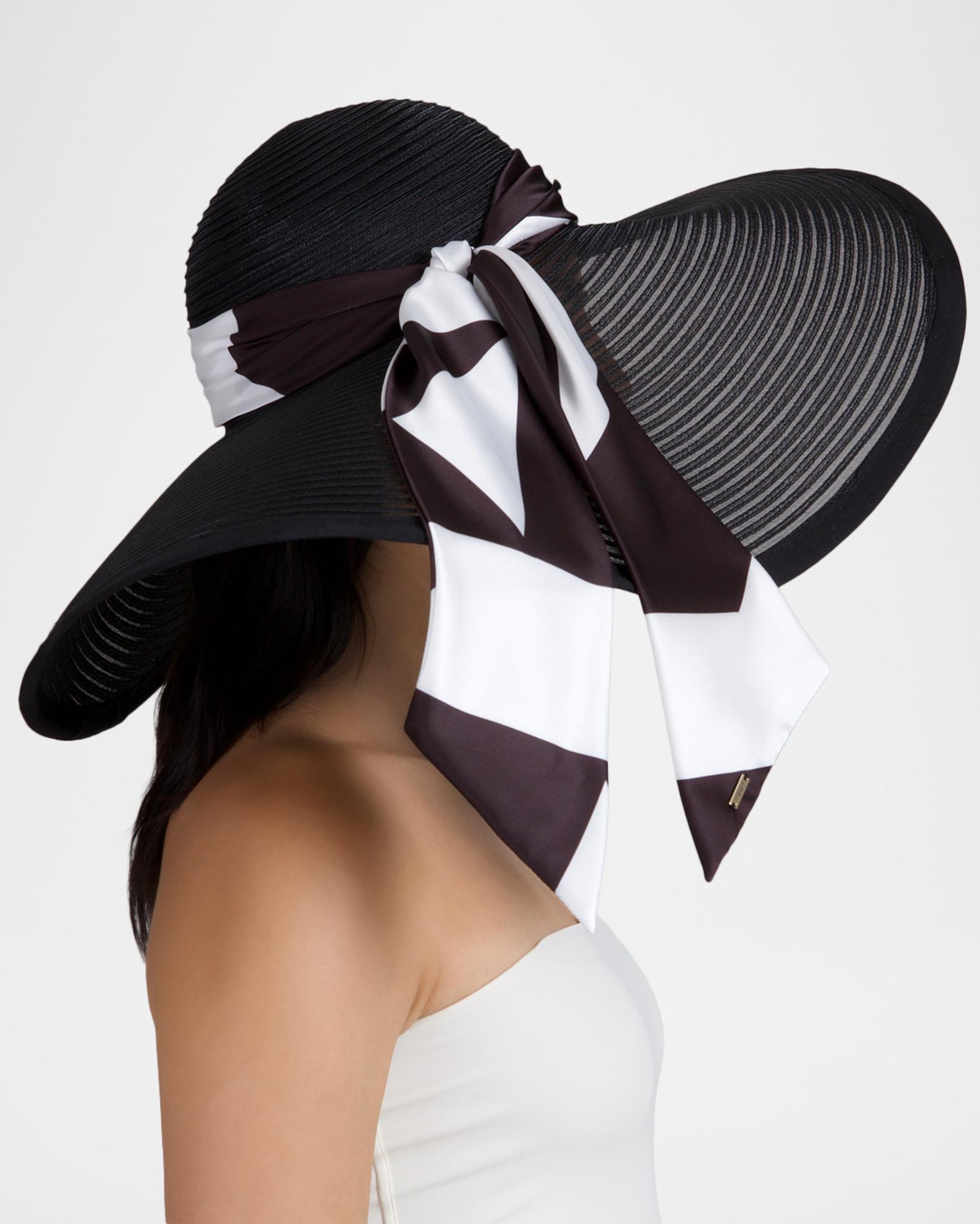 Eugenia Kim Sydney Wide-Brim Sun Hat with Scarf | Neiman Marcus