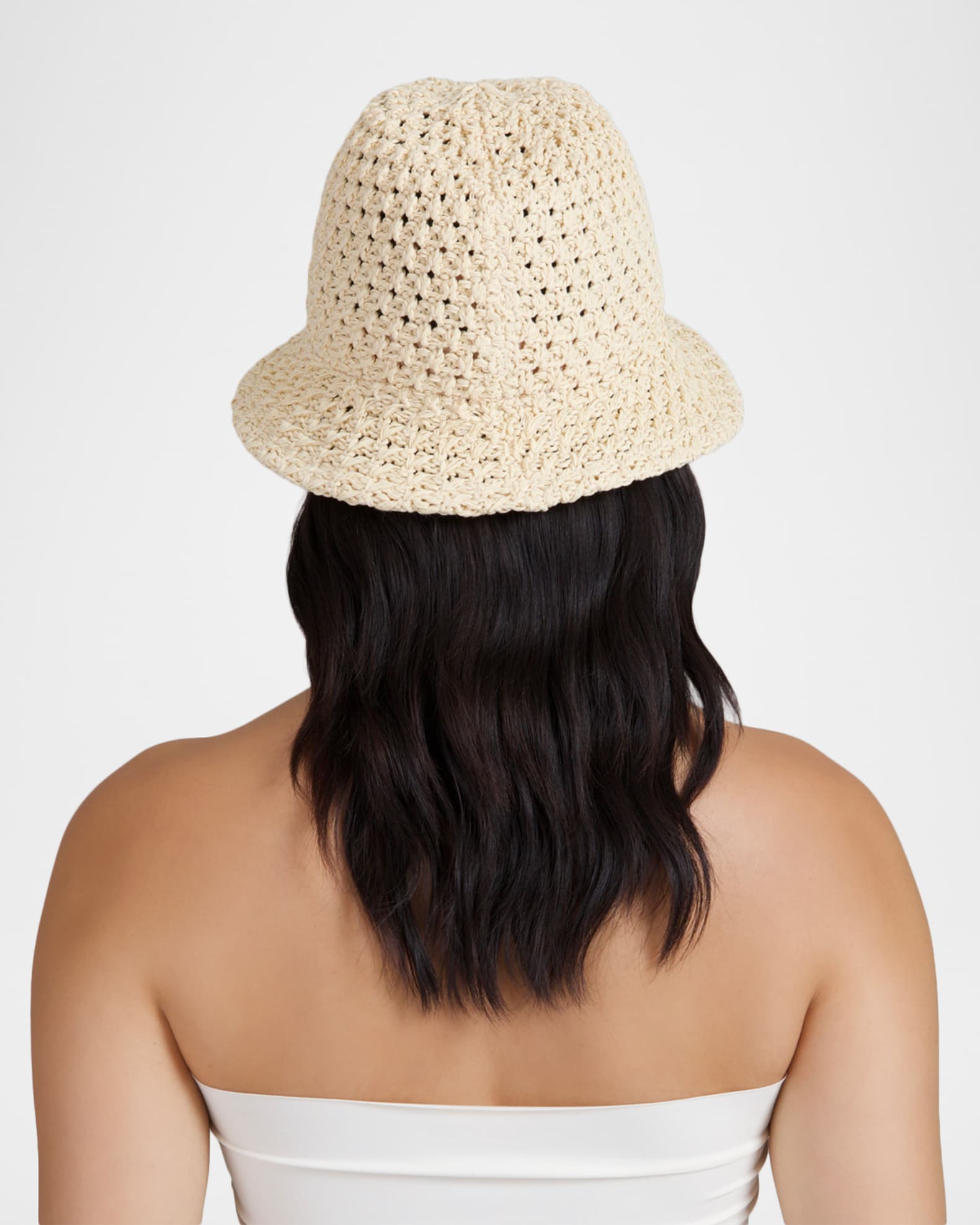 Eugenia Kim Jo Raffia Crochet Bucket Hat | Neiman Marcus