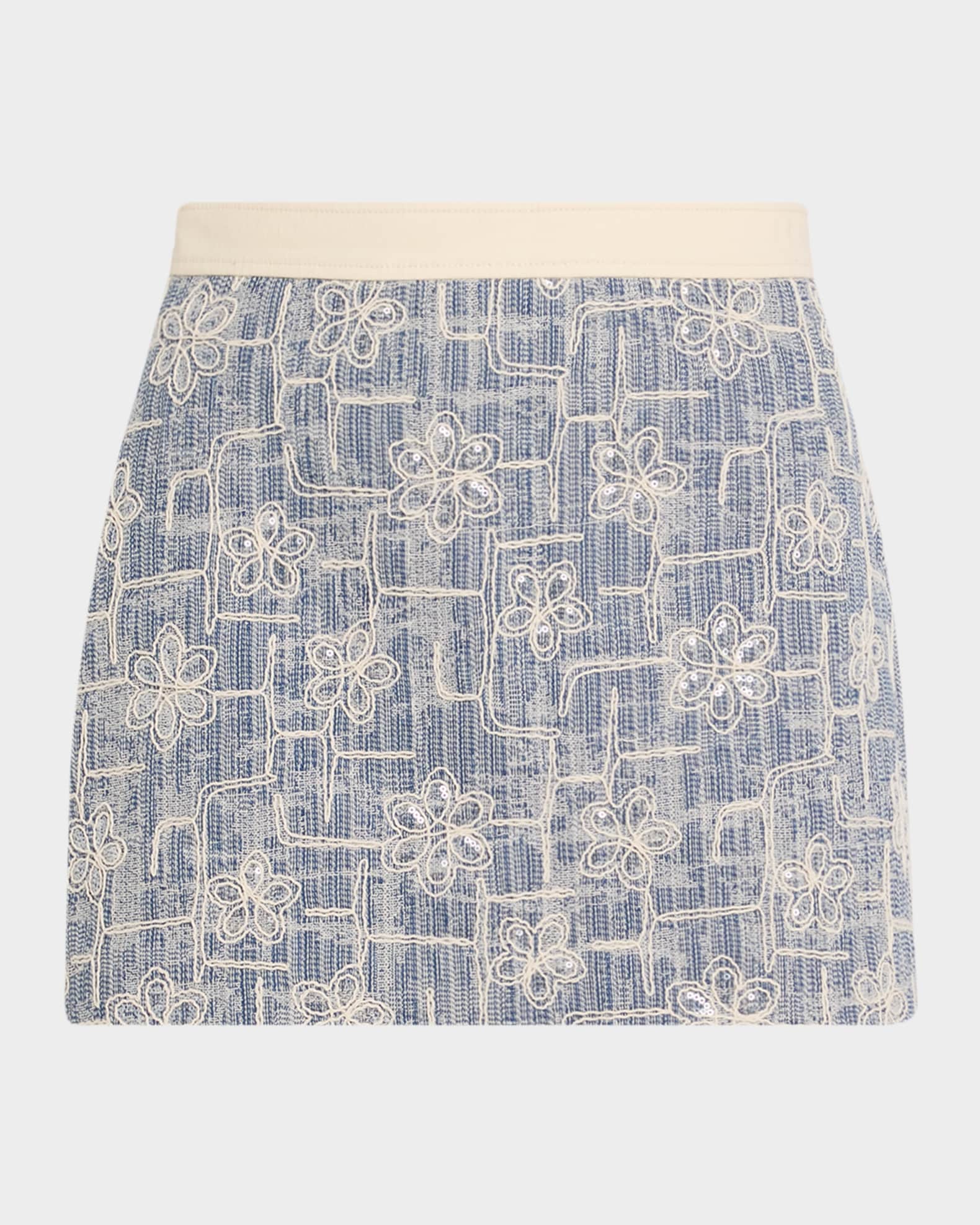 Ramy Brook Theodore Floral Embroidered Mini Skirt | Neiman Marcus