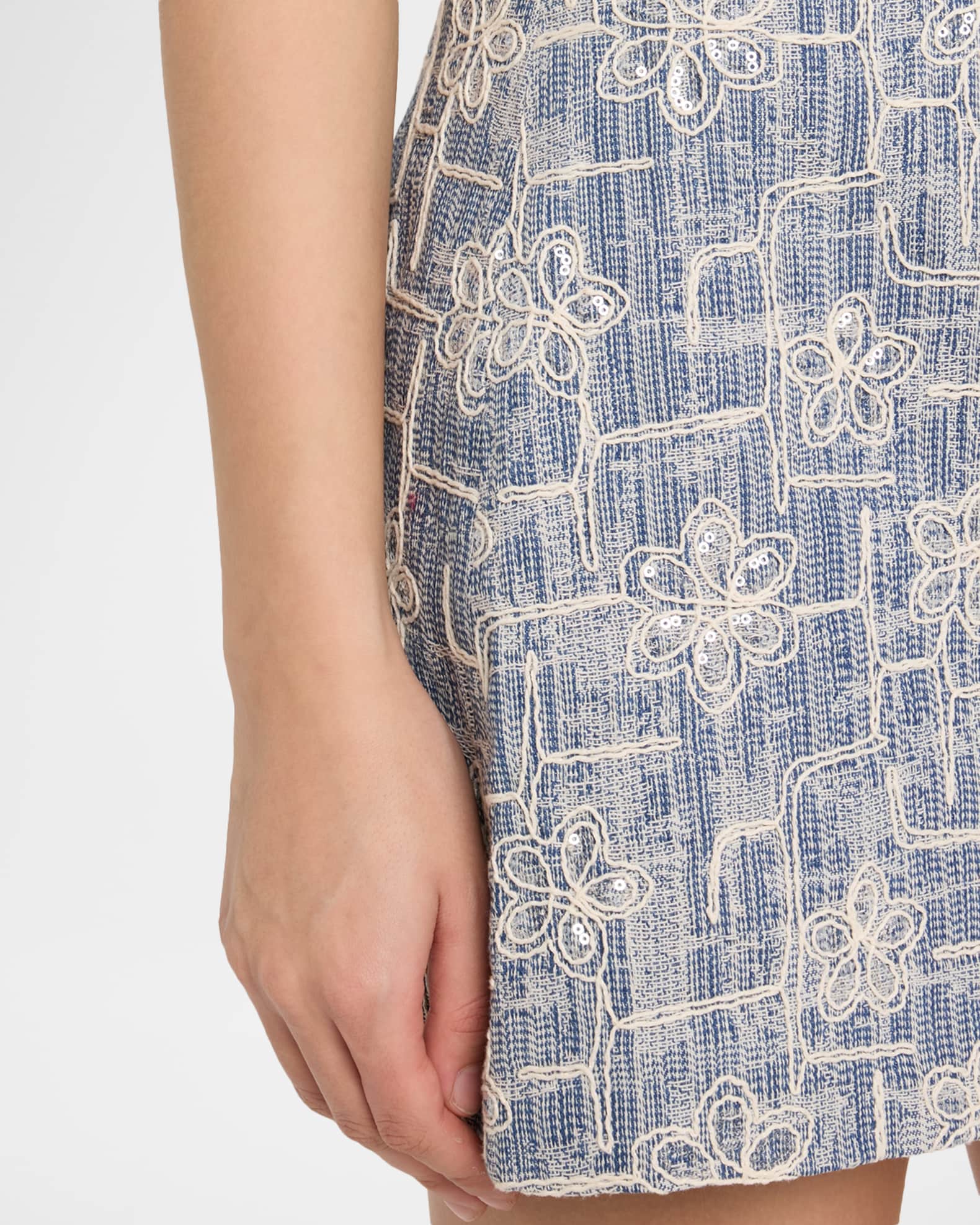 Ramy Brook Theodore Floral Embroidered Mini Skirt | Neiman Marcus