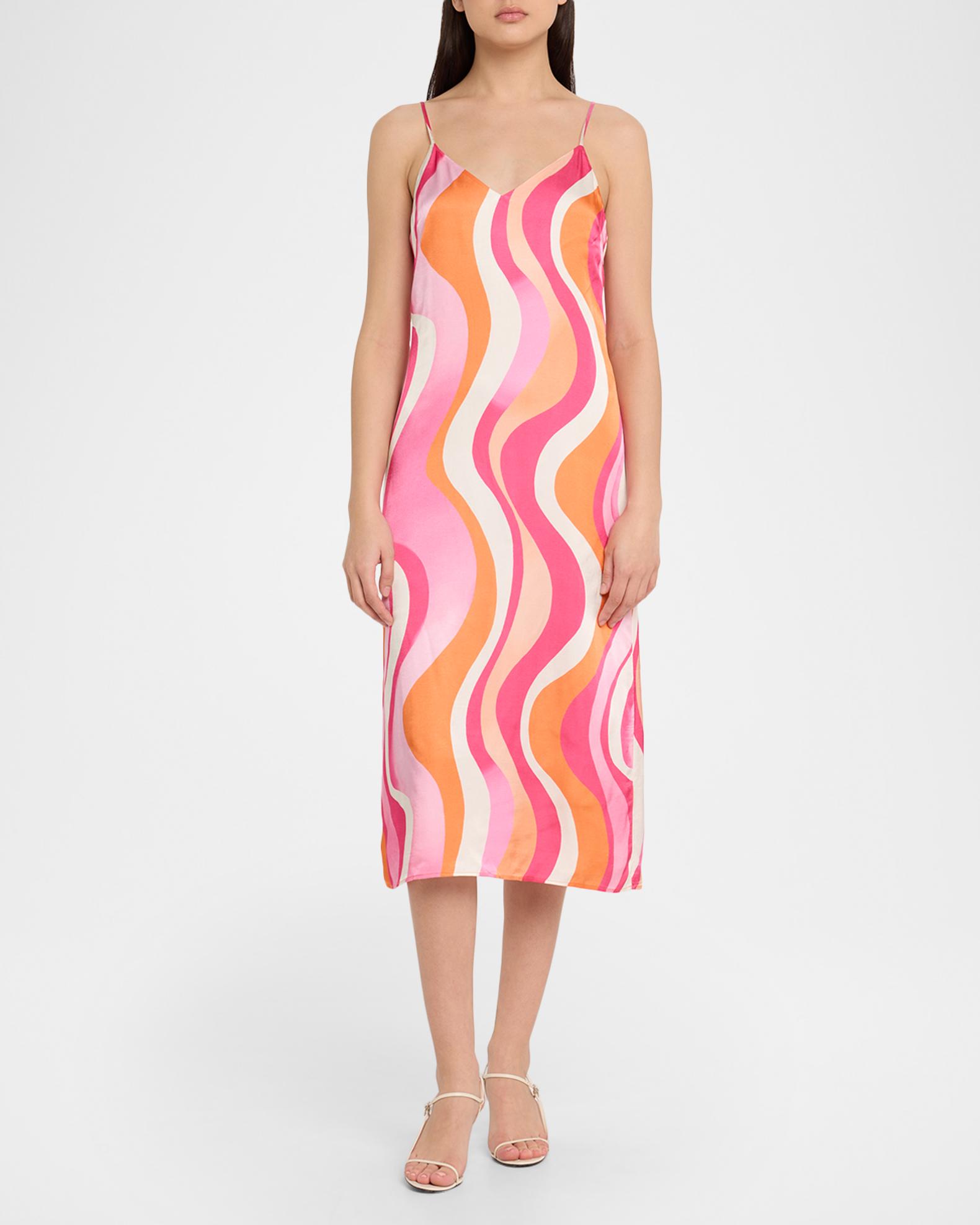 ramy brook hot pink dress Shannon Satin Midi Dress, Fiesta Pink, Women's, XL Cocktail & Party Wedding Guest Dresses Satin & Silk Dresses Wedding Party dress