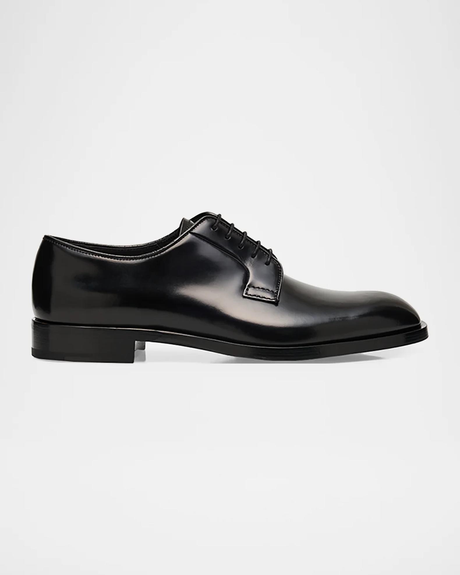 靴 PRADA Derby shoes leather shoes 90s Prada Men's Spazzolato Leather Derby Shoes | Neiman Marcus
