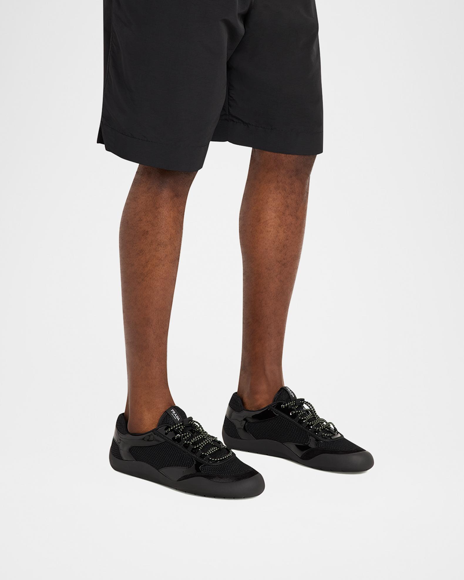 Prada Men's Speedrock Leather and Mesh Sneakers | Neiman Marcus