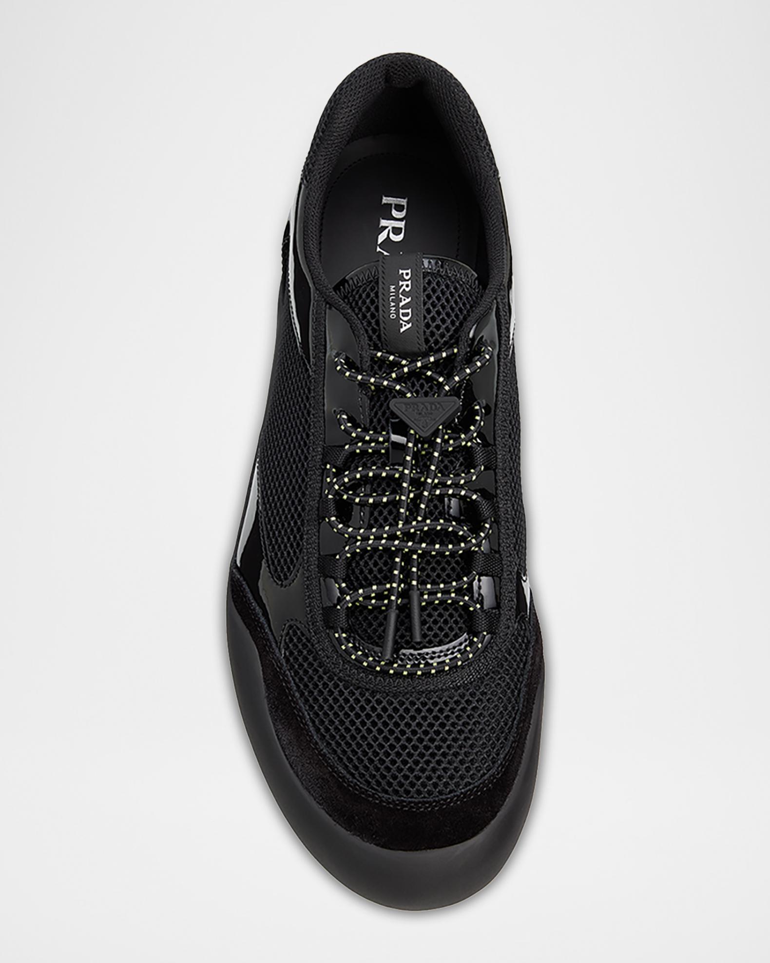 【だーまー】 Prada Men's Speedrock Leather and Mesh Sneakers | Neiman Marcus