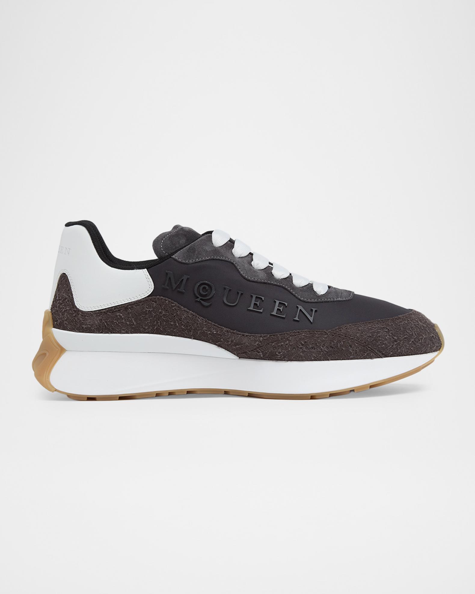 McQueen Men's Sprint Runner Calf Leather & Suede Low-Top Sneakers ...