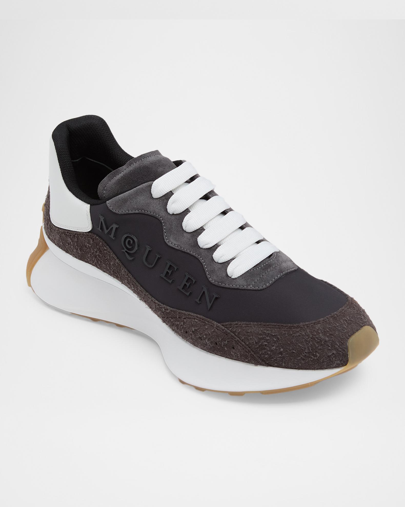 McQueen Men's Sprint Runner Calf Leather & Suede Low-Top Sneakers ...