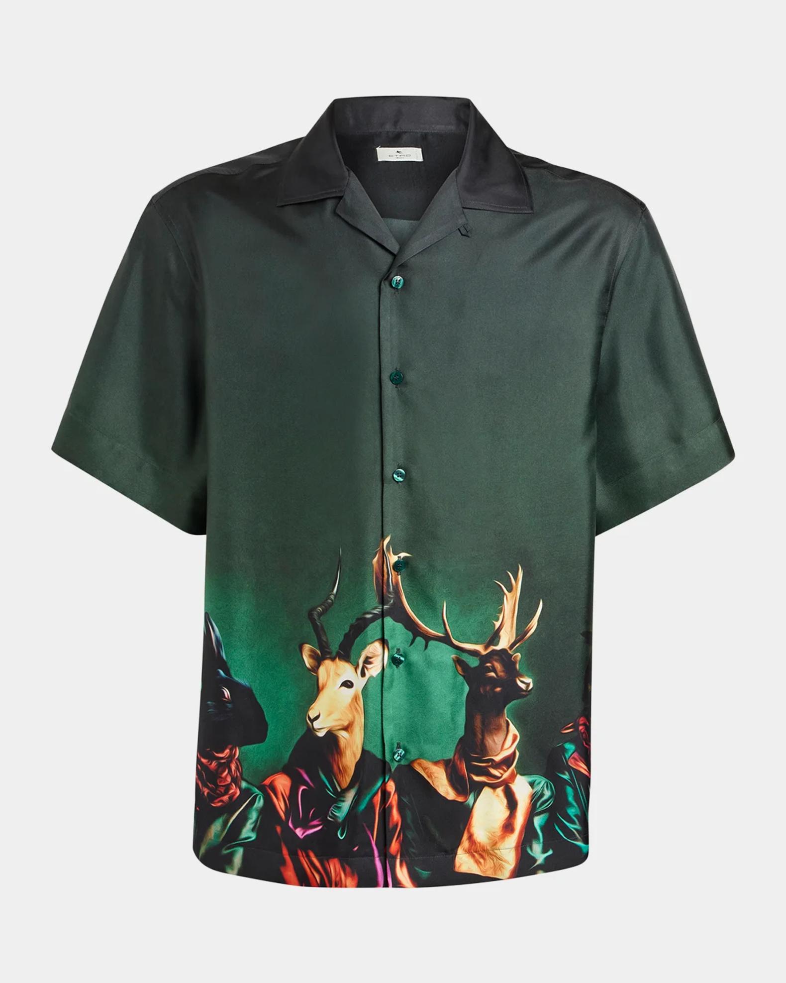 Etro Men's Silk Wildlife Graphic Short-Sleeve Shirt | Neiman Marcus