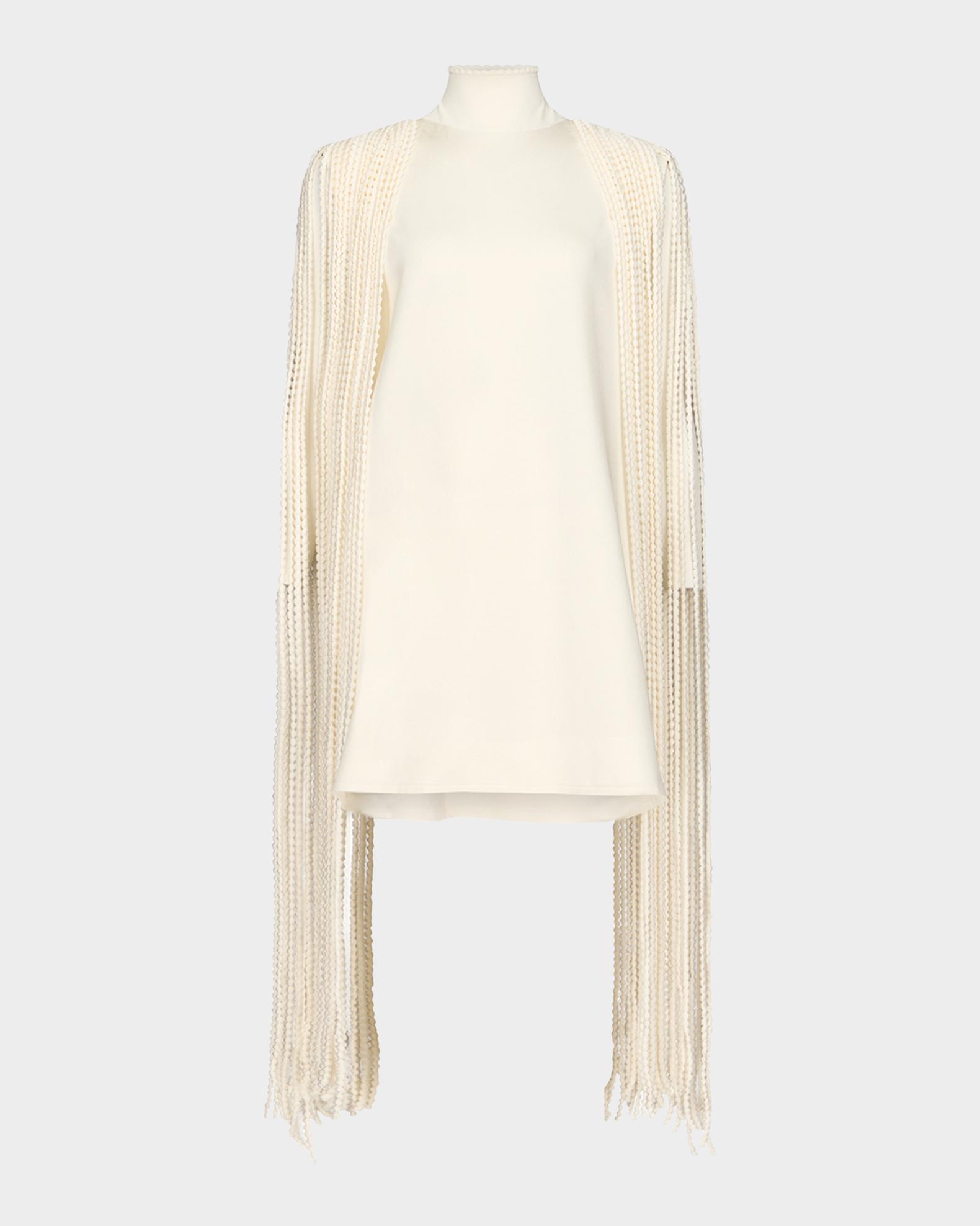 ALAIA Fringed Mock-Neck Shift Dress | Neiman Marcus