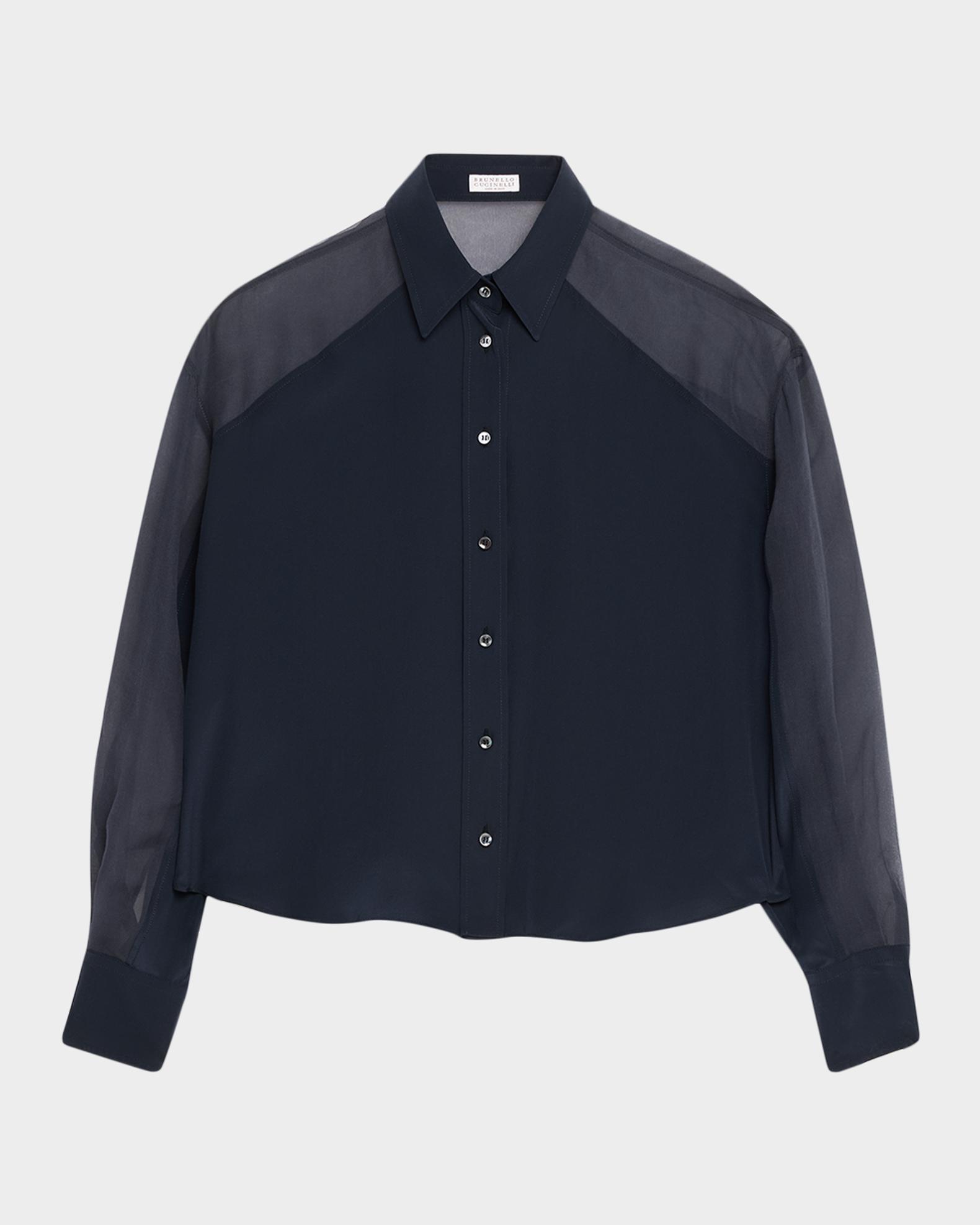 BRUNELLO CUCINELLI ラグランシアーシャツ Brunello Cucinelli Chiffon Raglan Sleeve Button-Down Shirt