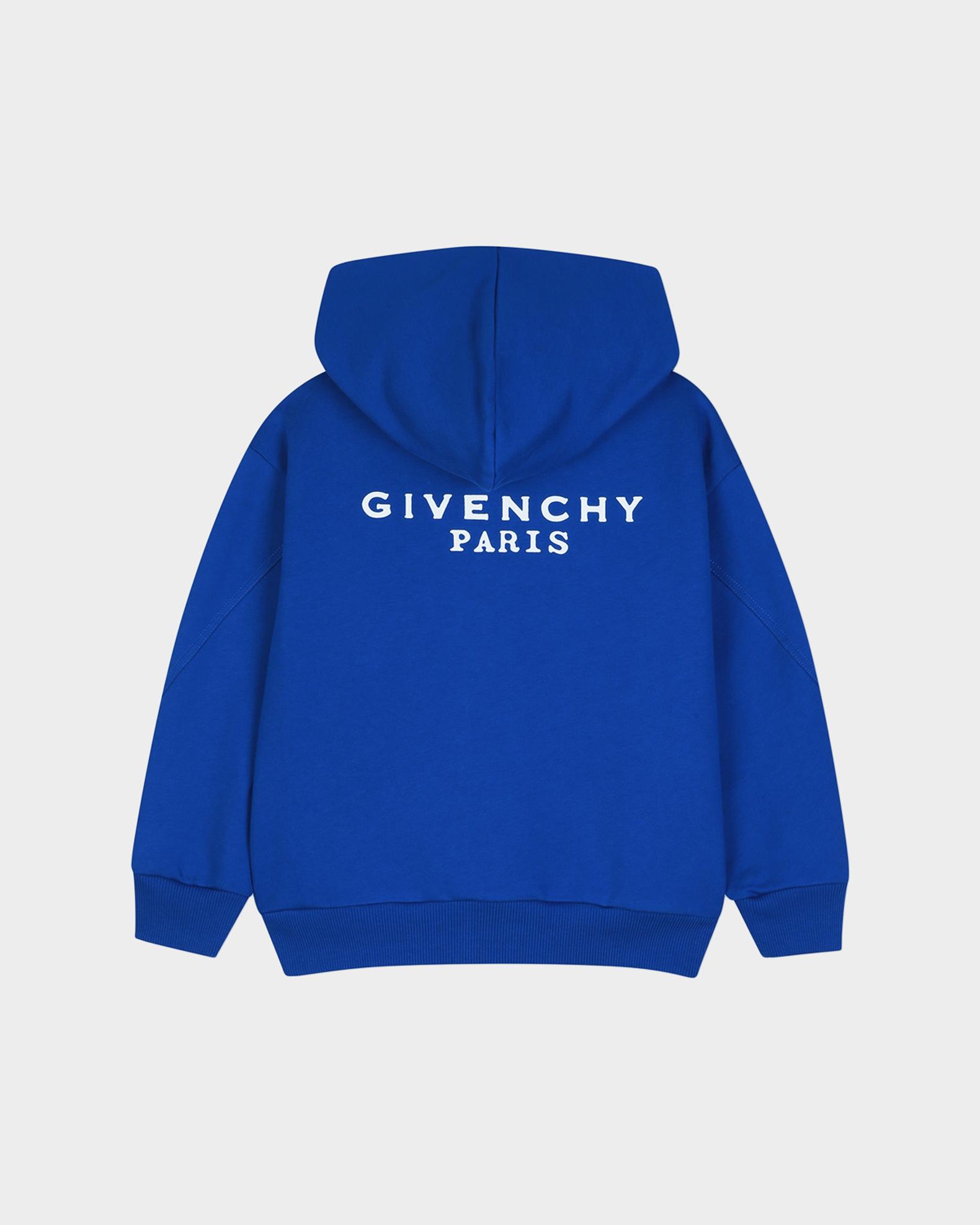 GIVENCHY 水色 フード付きパーカー Givenchy Boy's Couture Seam Logo Zip-Front Hoodie, Size 8-12