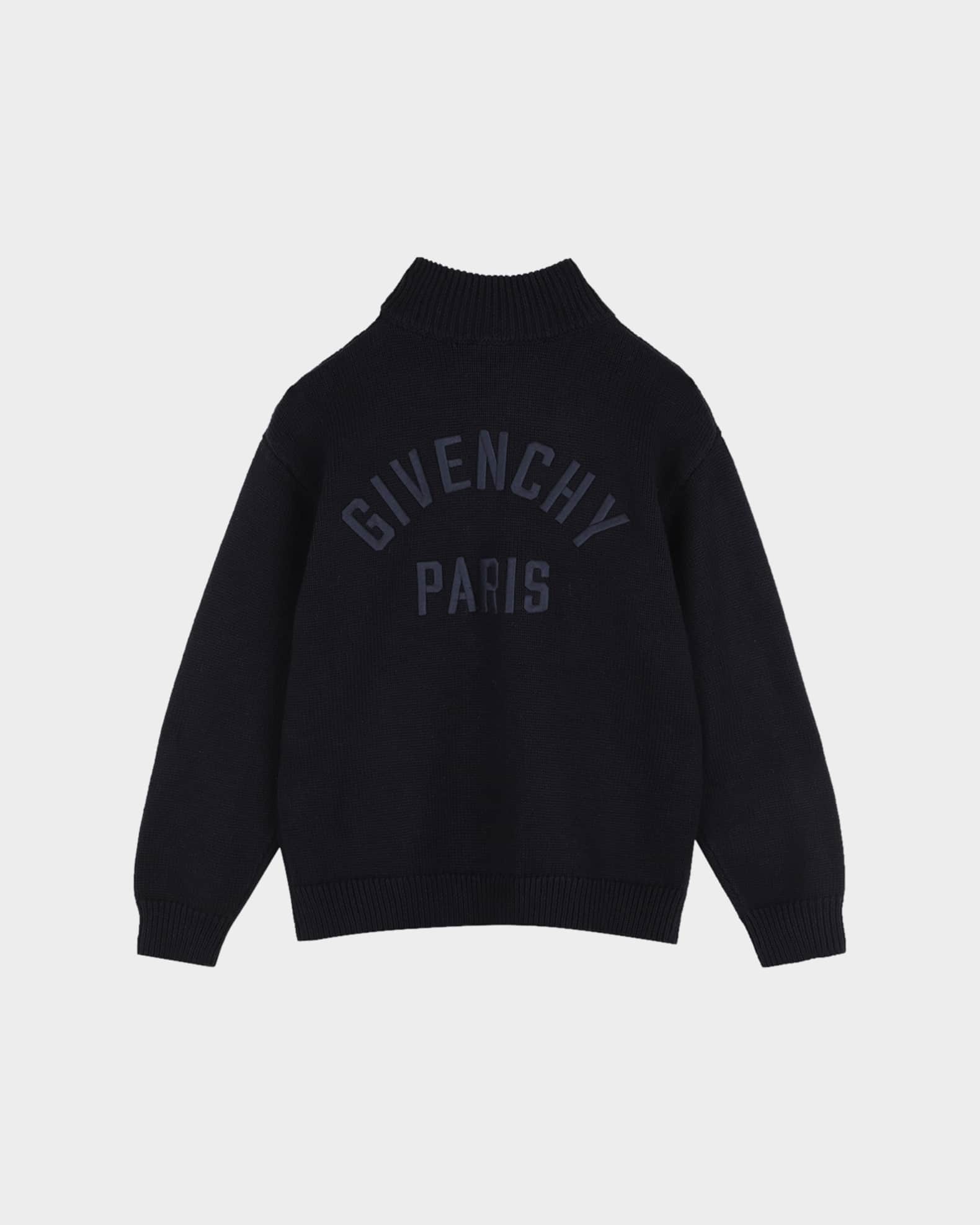 Givenchy Boy's Logo Cotton-Cashmere Knit Cardigan, Size 8-12