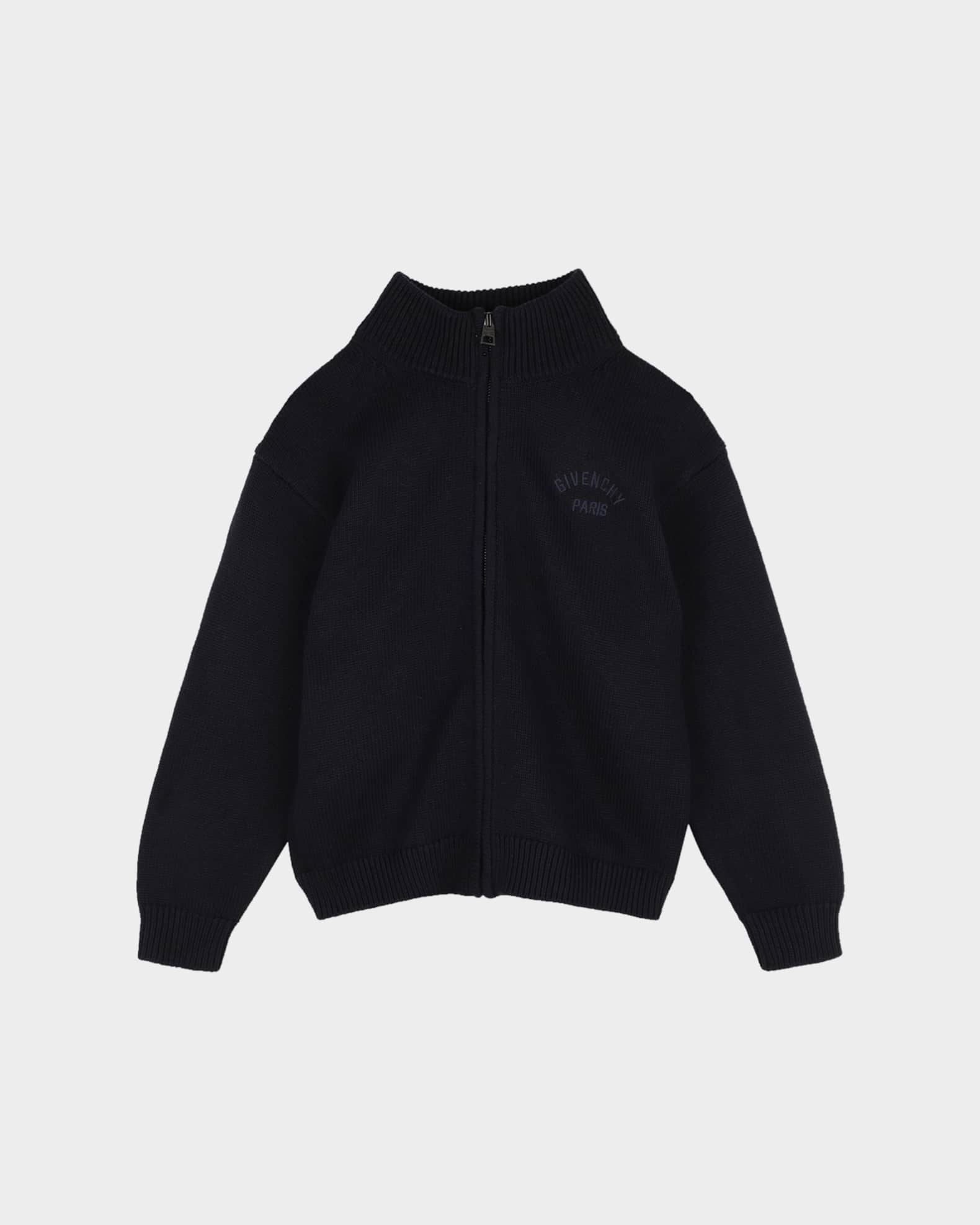 Givenchy Boy's Logo Cotton-Cashmere Knit Cardigan, Size 8-12
