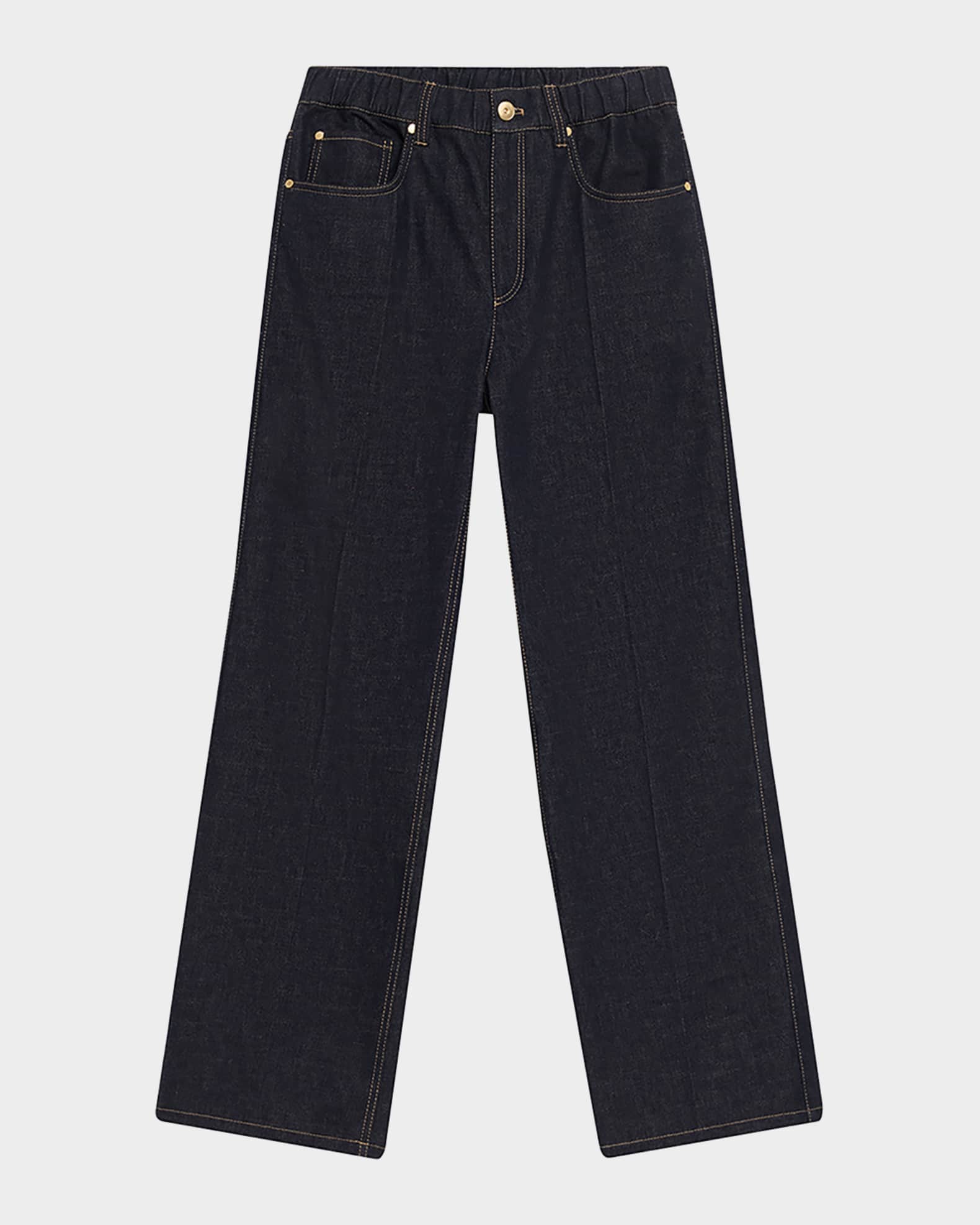 Brunello Cucinelli Wide-Leg Denim Pants | Neiman Marcus