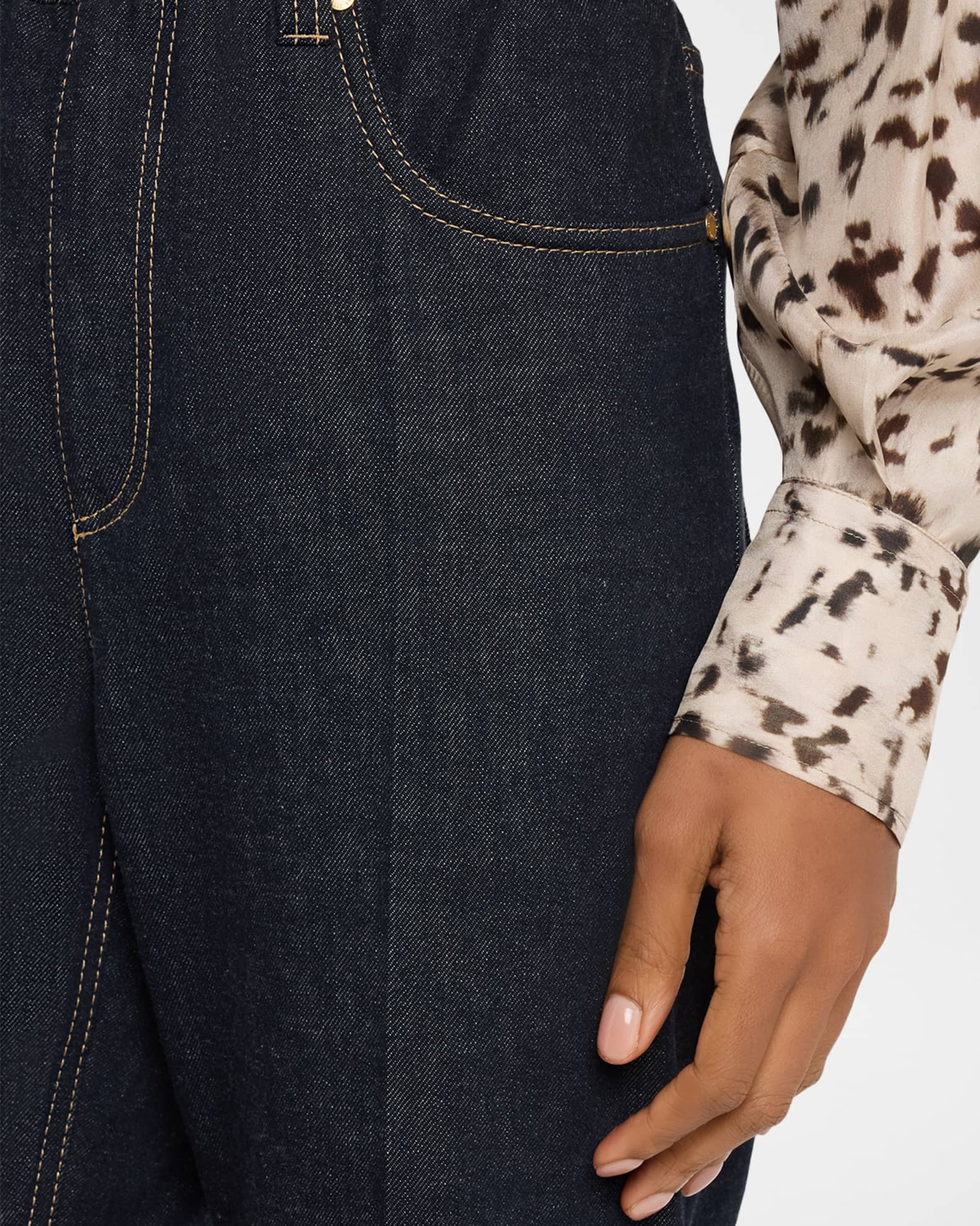 【BRUNELLO CUCINELLI】イタリア デニムワイドパンツ モニーレ Brunello Cucinelli Wide-Leg Denim Pants | Neiman Marcus