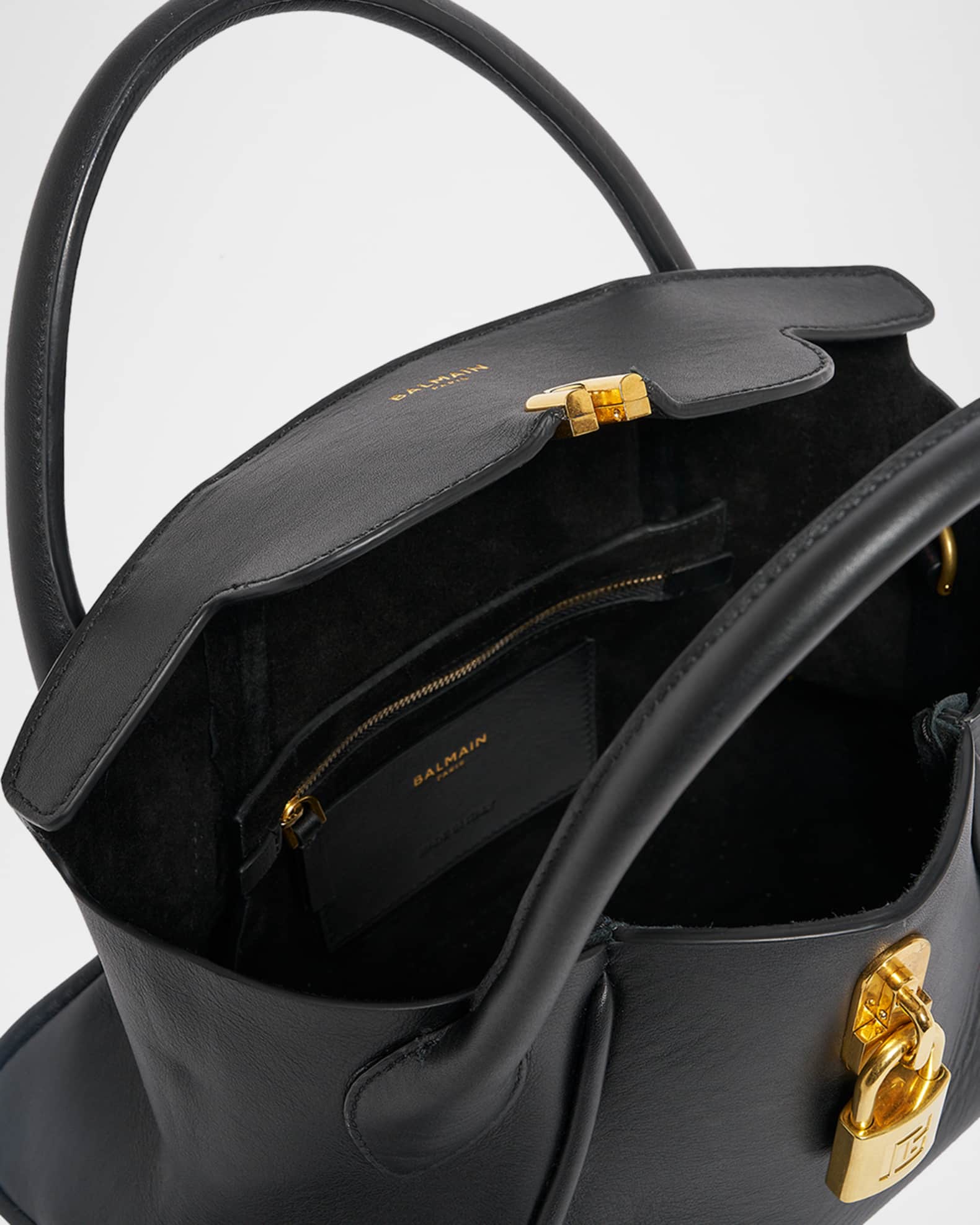 Balmain Pulse Leather Top-Handle Bag | Neiman Marcus