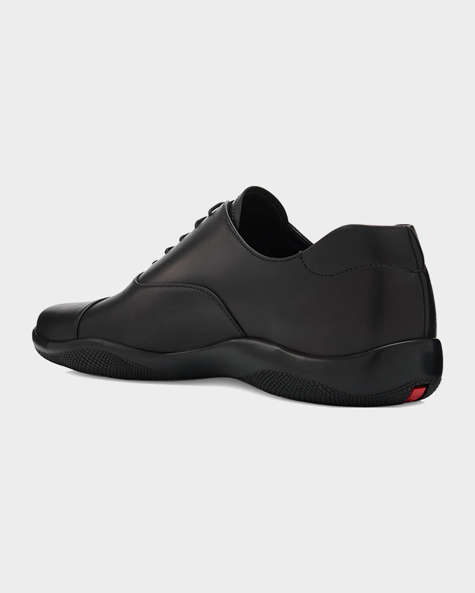 Prada Men's Toblach Leather Cap-Toe Derby Shoes | Neiman Marcus