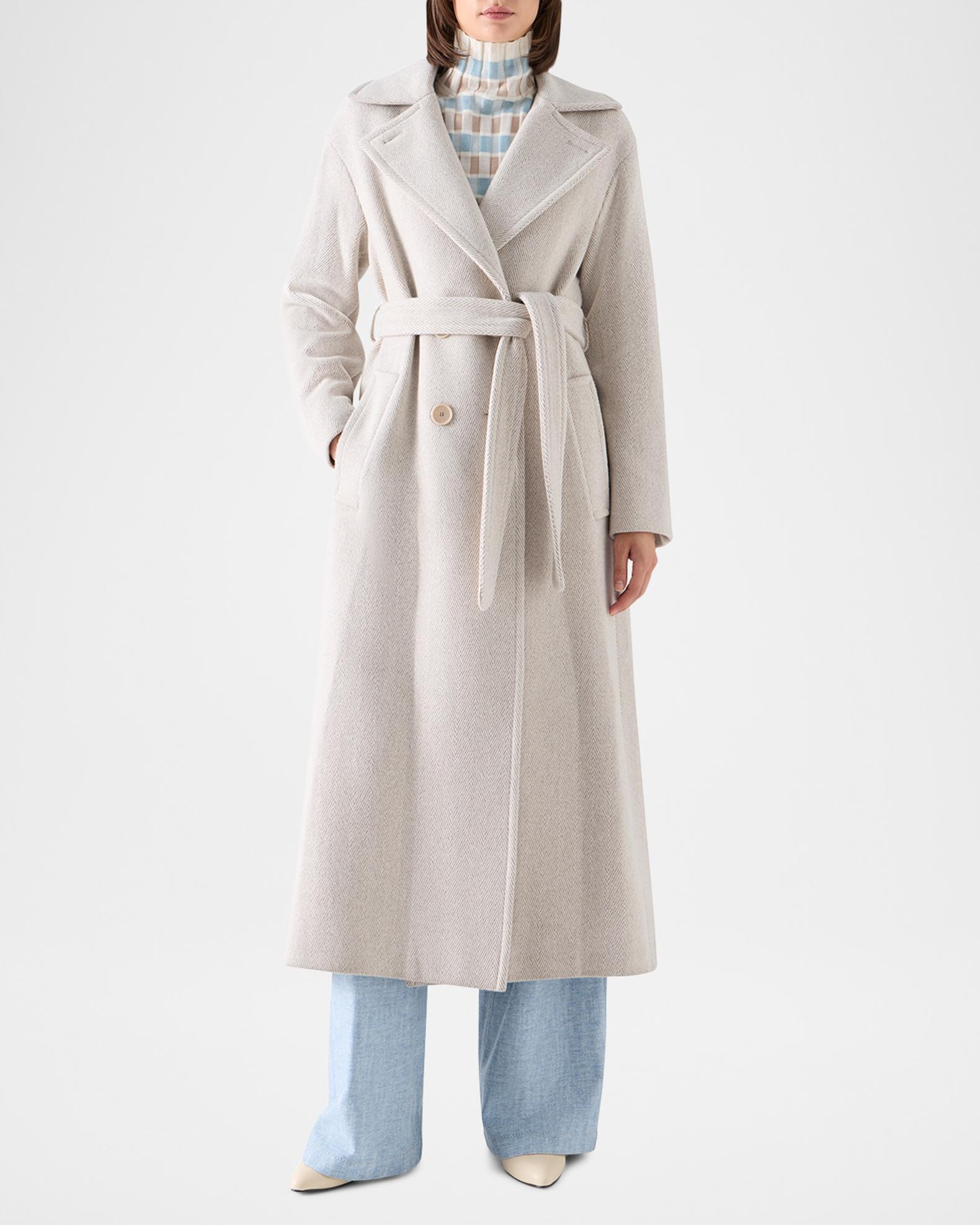 AKRIS punto ロングコート Akris punto Herringbone Wool Coat | Neiman Marcus