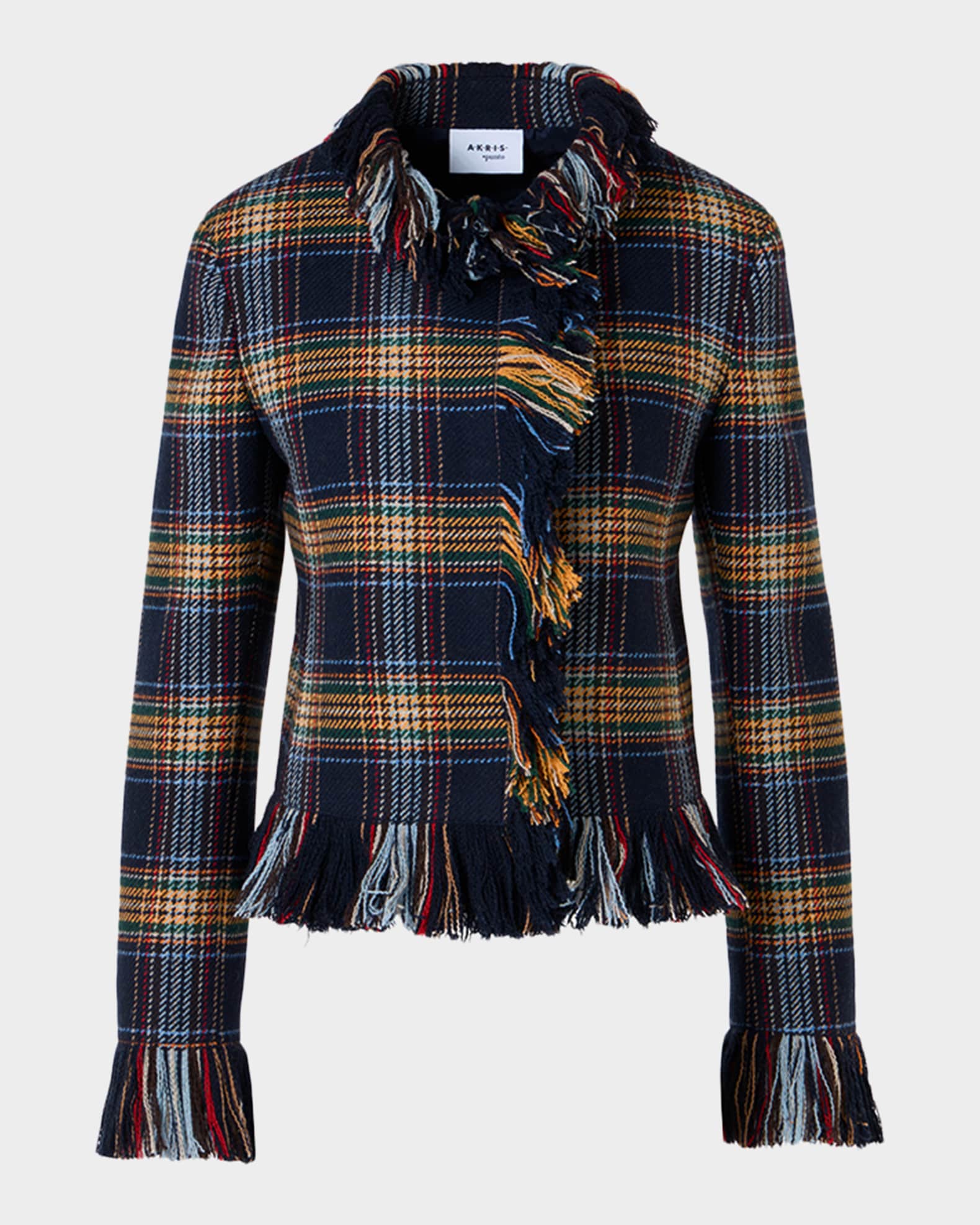 Akris punto Plaid Tweed Wool-Blend Jacket | Neiman Marcus