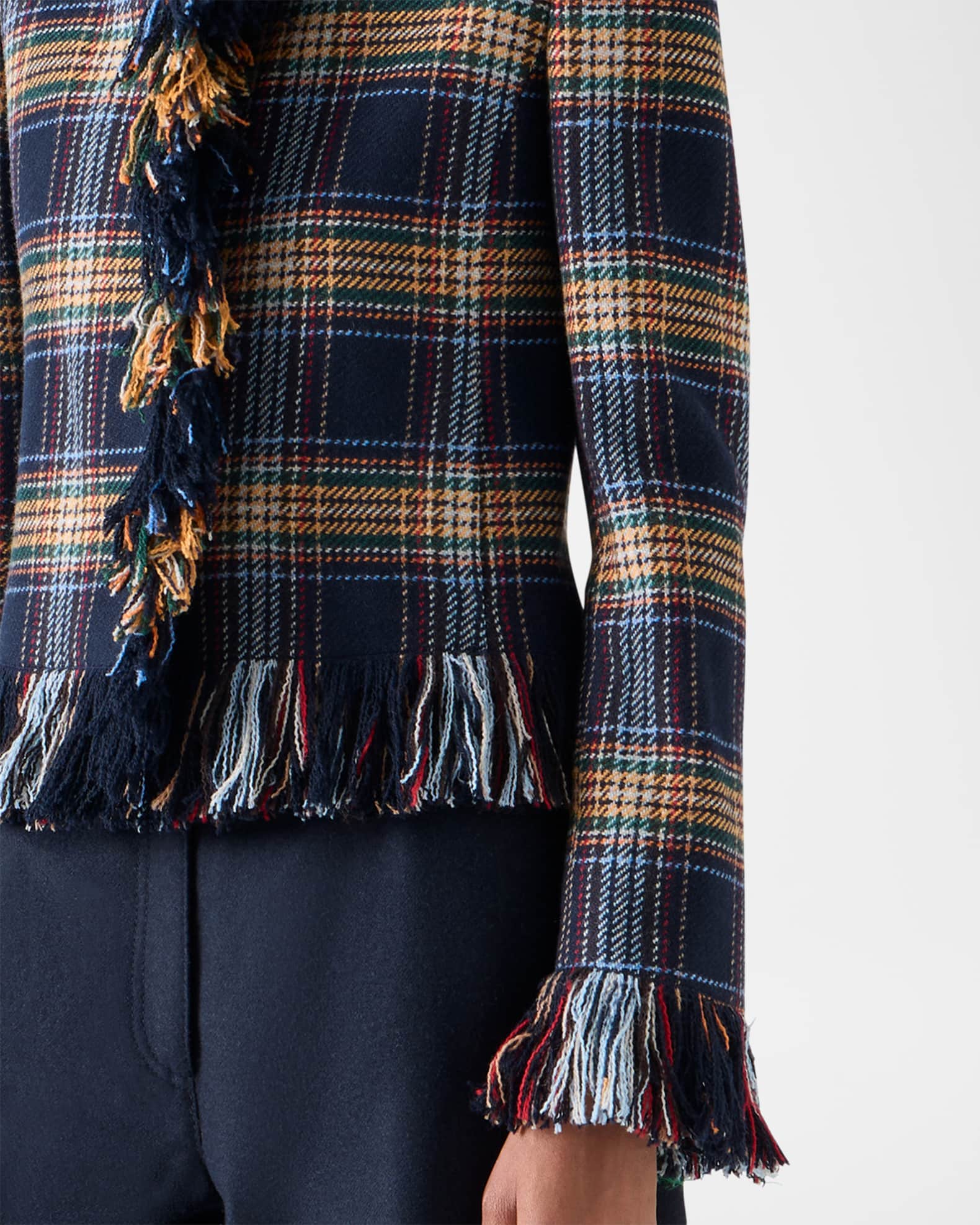 Akris punto Plaid Tweed Wool-Blend Jacket | Neiman Marcus