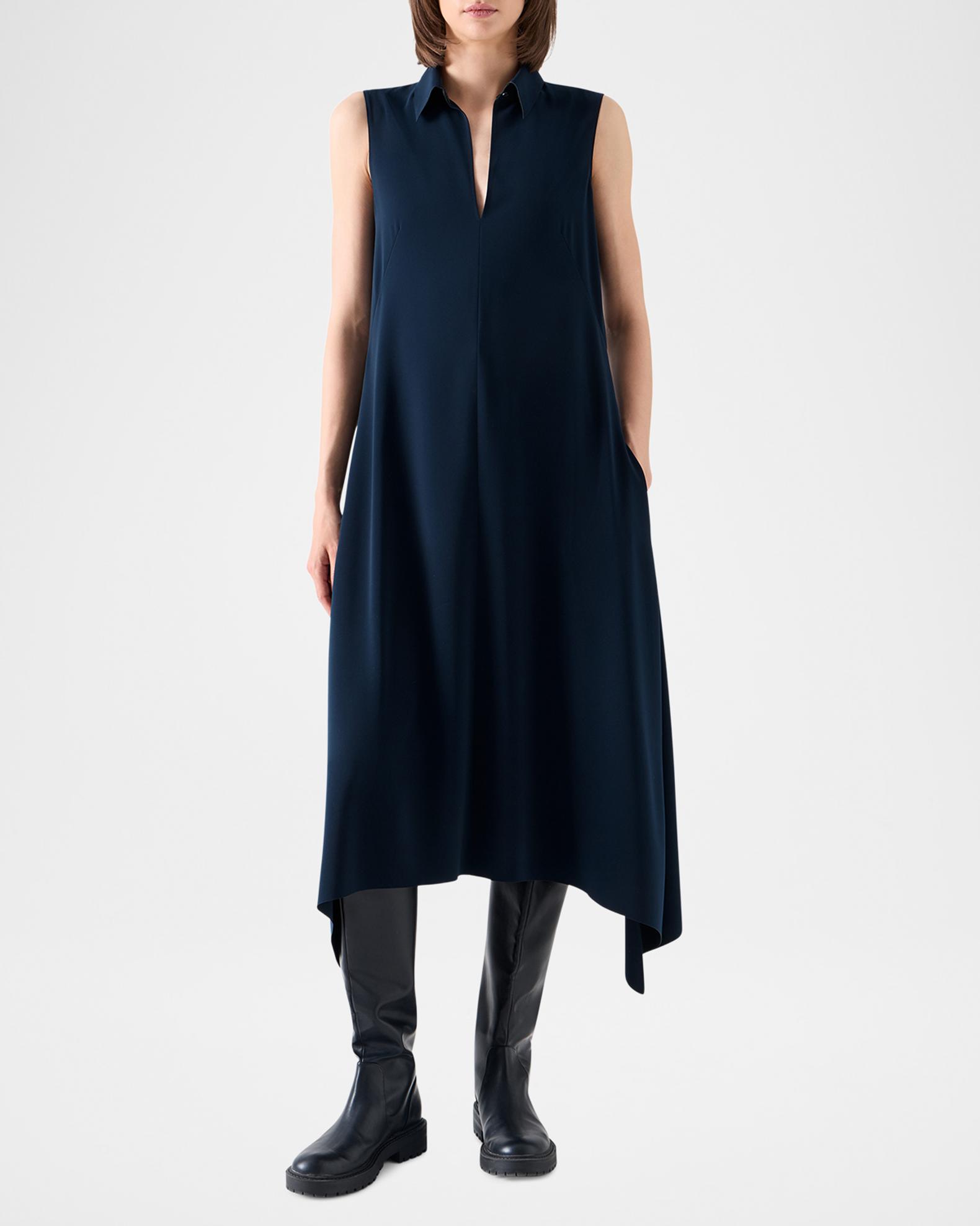 Akris punto Signature Lasercut Crêpe Midi Dress | Neiman Marcus