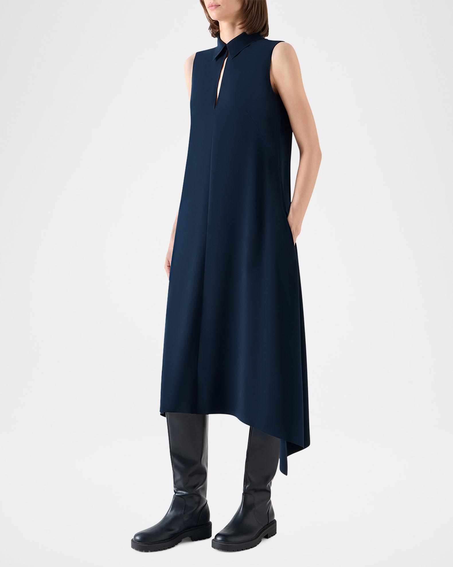 Akris punto Signature Lasercut Crêpe Midi Dress | Neiman Marcus