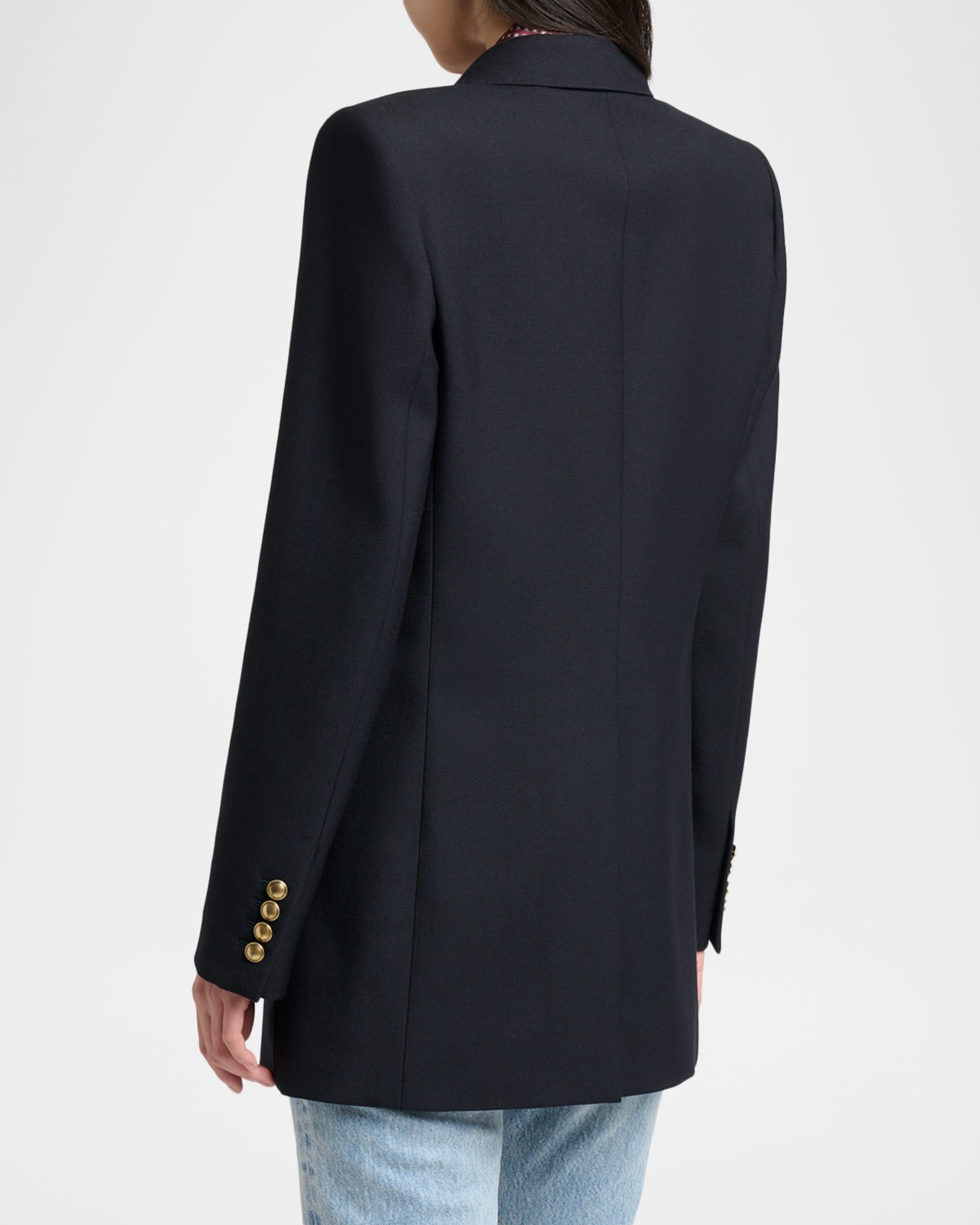 ジャケット・アウター WOOL GABARDINE DOUBLE BREASTED JACKET Saint Laurent Wool Gabardine Double-Breasted Jacket | Neiman Marcus