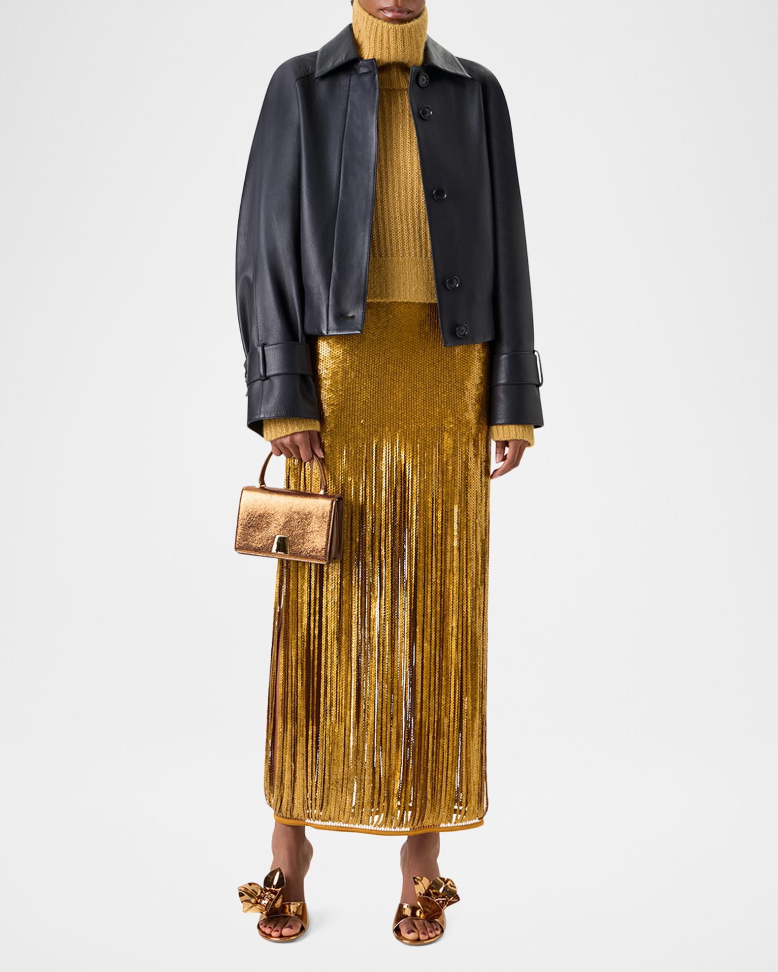 Akris Alice Mini Metallic Leather Top-Handle Bag | Neiman Marcus