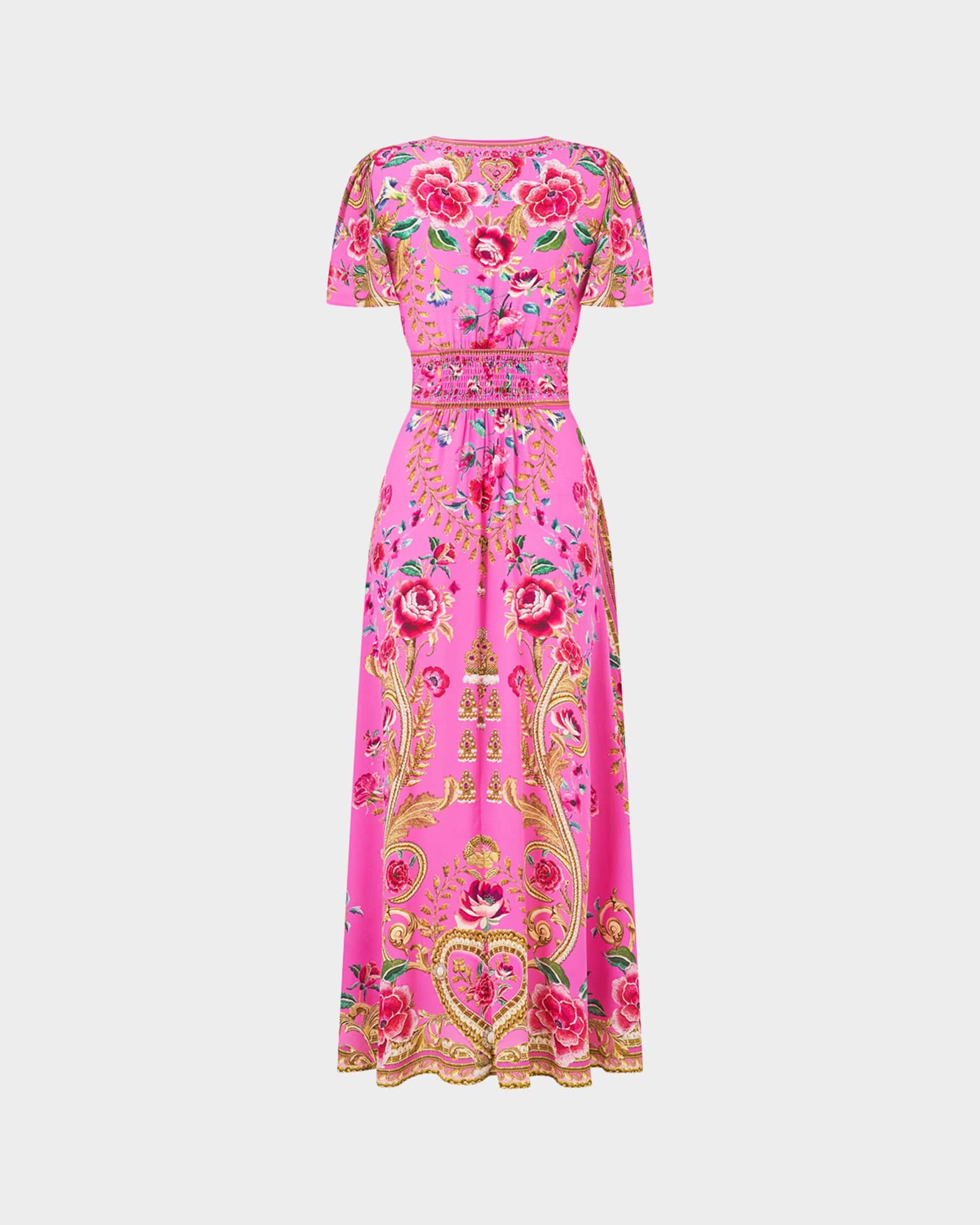 Camilla Matadora Flora V-Neck Tie-Front Midi Dress | Neiman Marcus