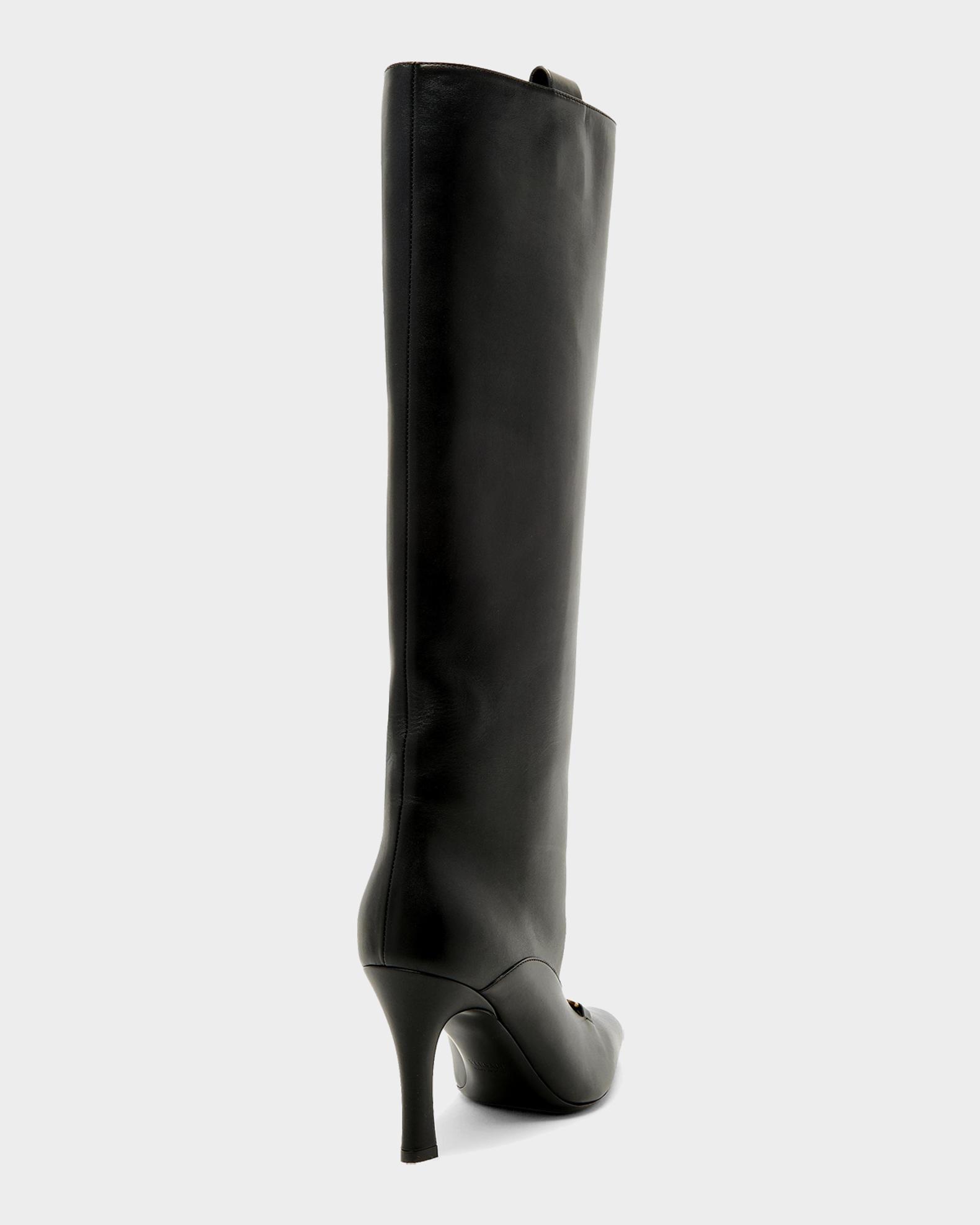 Versace 90mm La Medusa Leather Knee-High Boots | Neiman Marcus