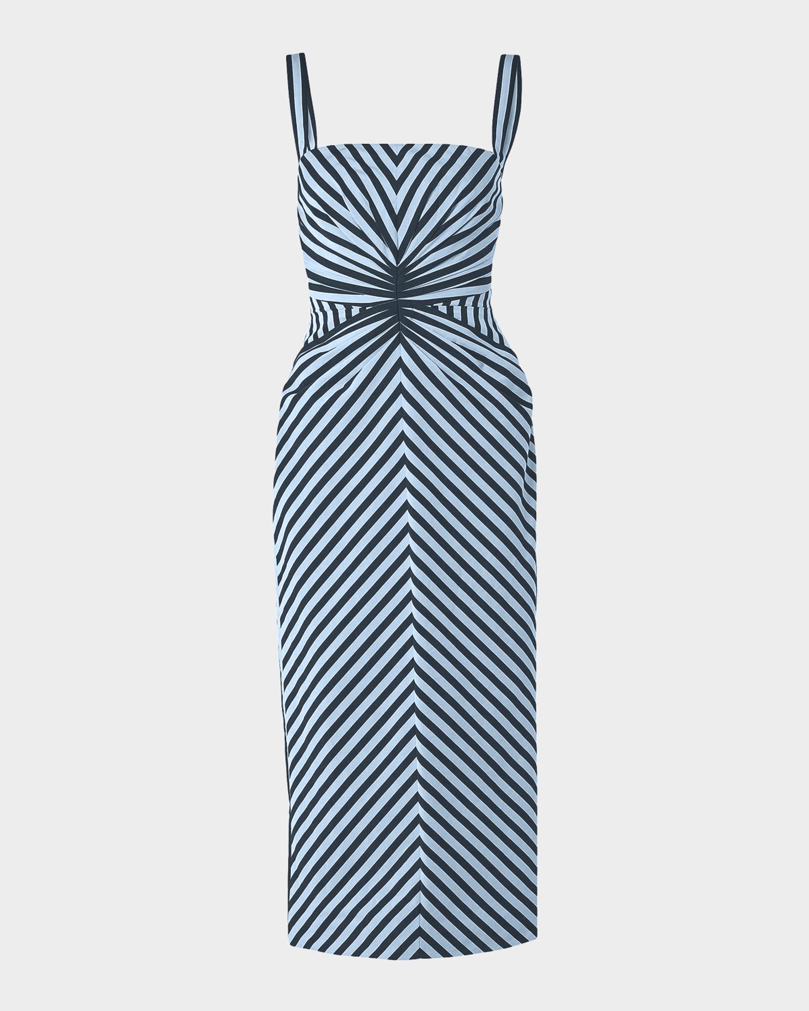 Carolina Herrera Slim Strap Pencil Dress in Blue