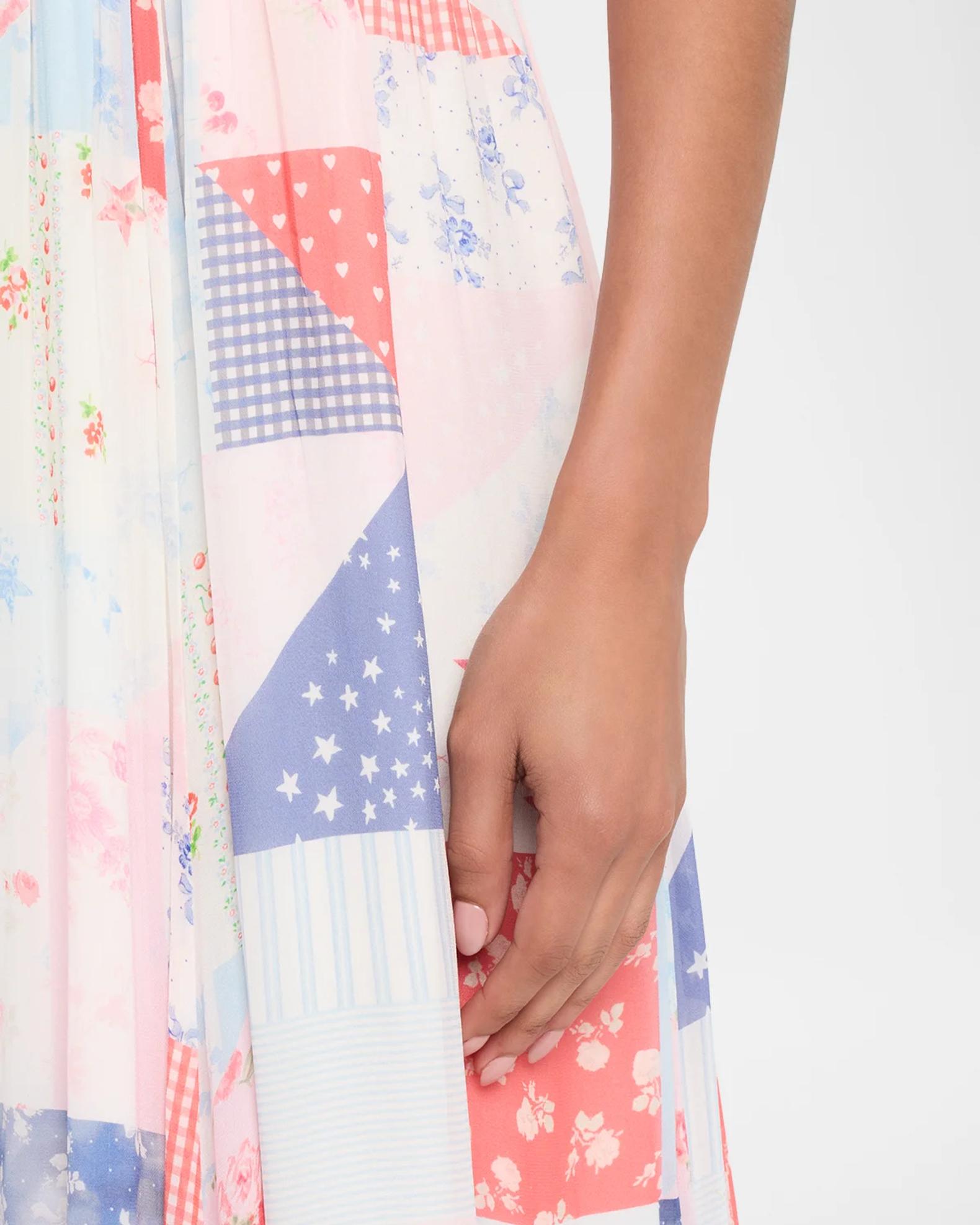 LoveShackFancy Fancy Patchwork Chiffon Maxi Dress | Neiman Marcus