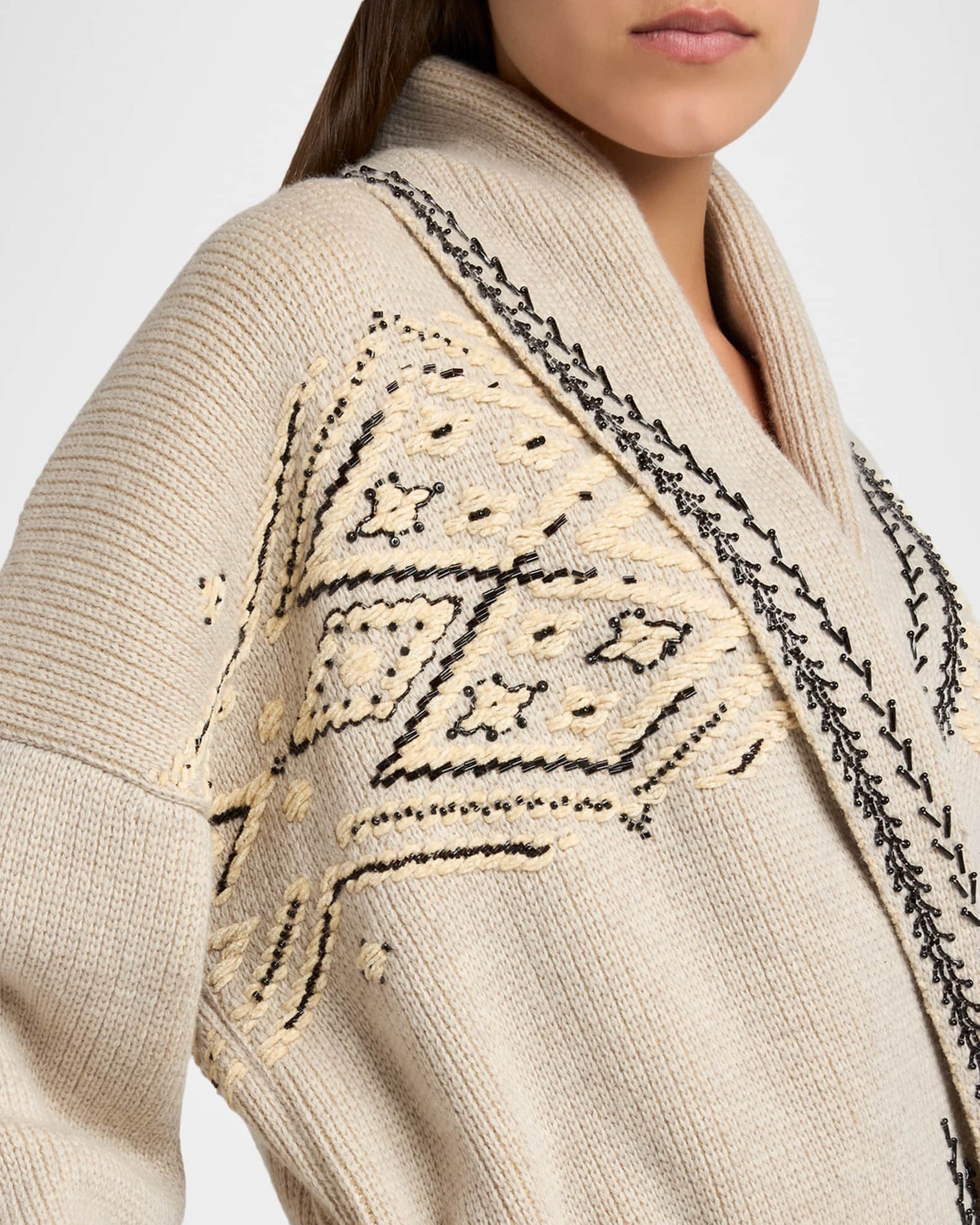 Golden Goose Journey Belted Jacquard Knit Cardigan | Neiman Marcus