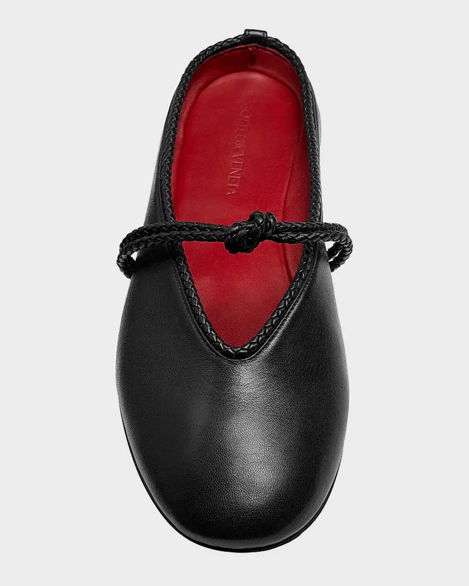 Bottega Veneta Lagoon Nappa Leather Knotted Mary Jane Ballerina