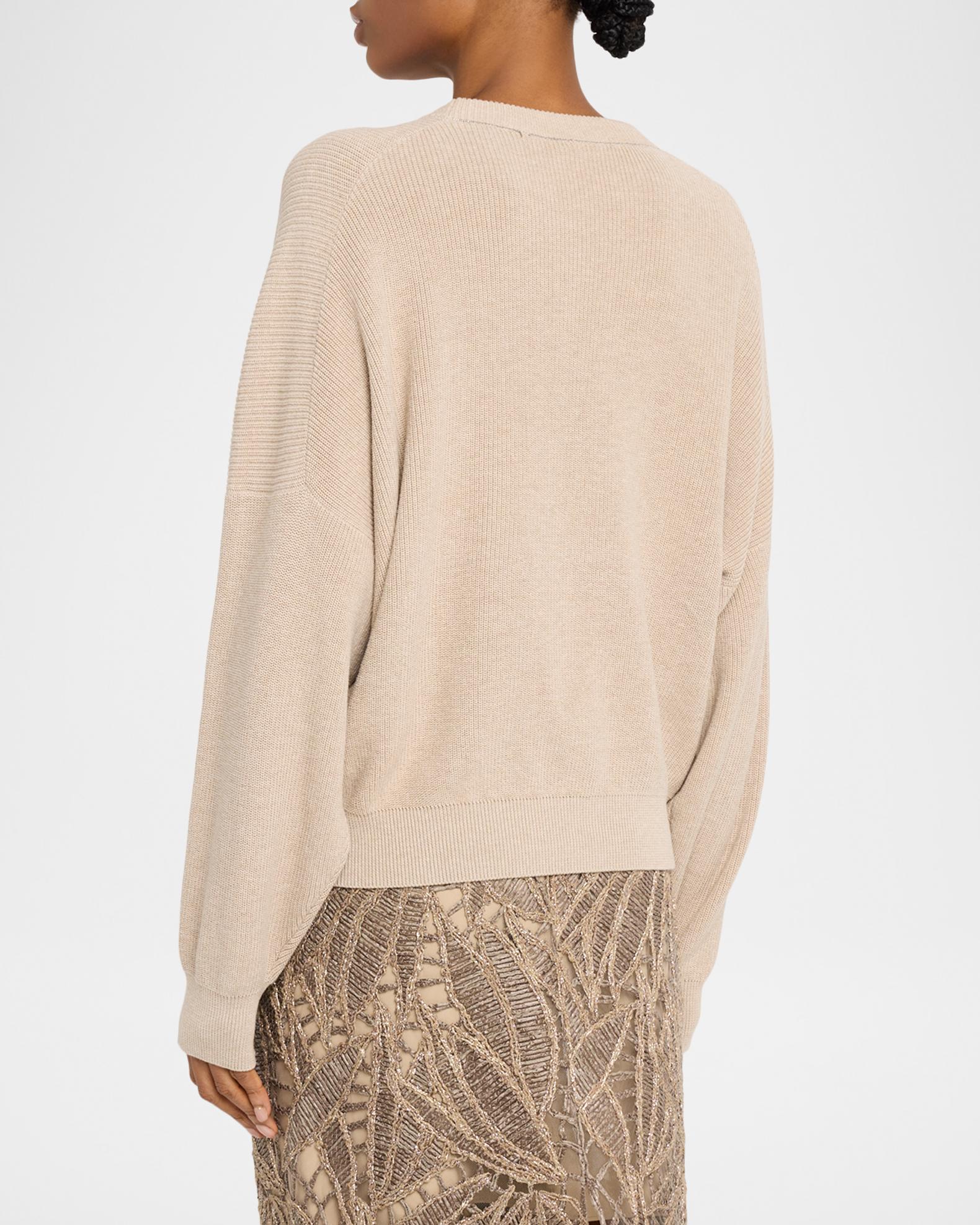 Brunello Cucinelli Ribbed Knit Cotton Sweater | Neiman Marcus