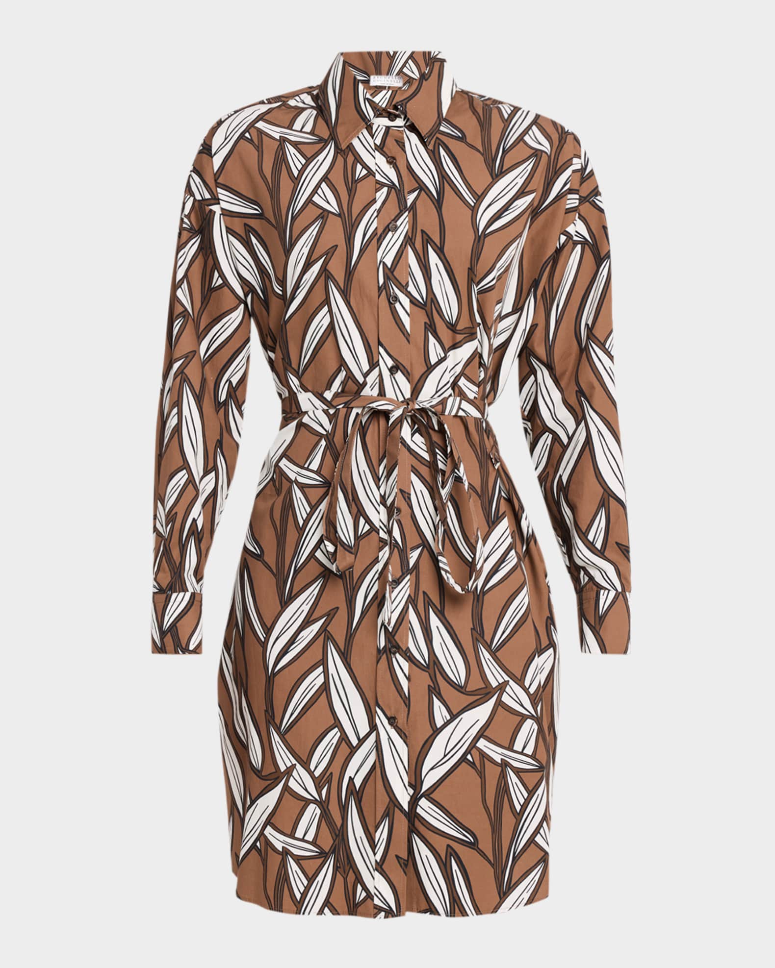 brown leaf dress Rubin Brown Leaf Pattern Dress main image 1
