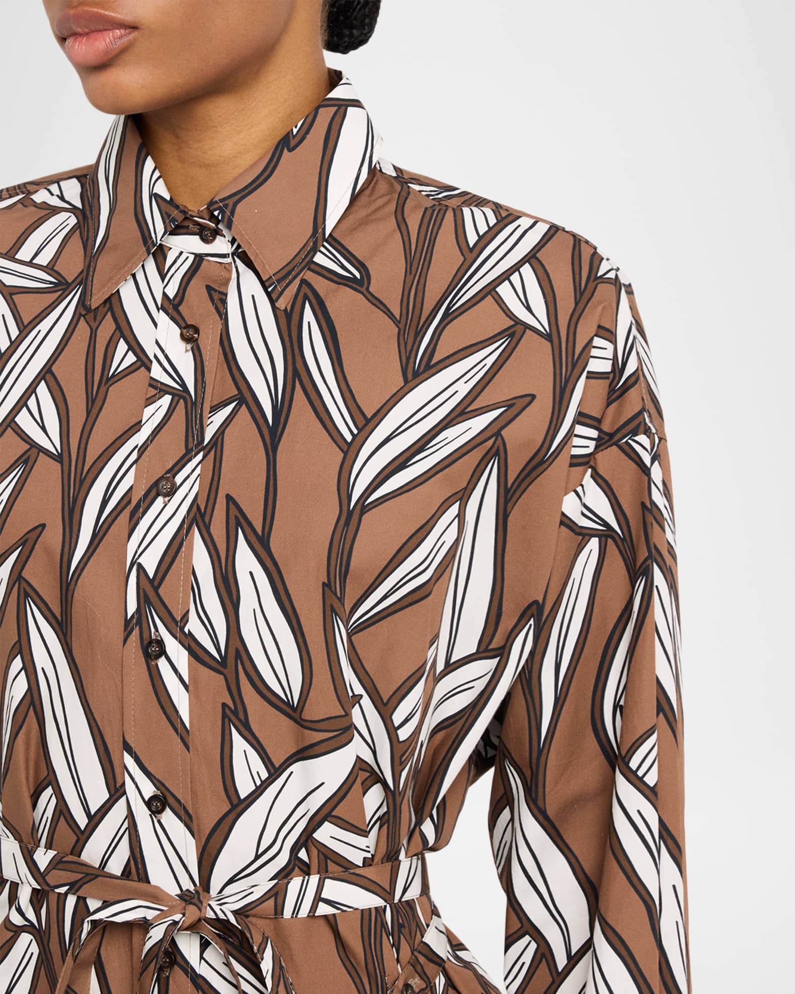 leaves print silk twill dress st. john collection St John Collection Leaves Print Silk Dress Medium $1495 Value