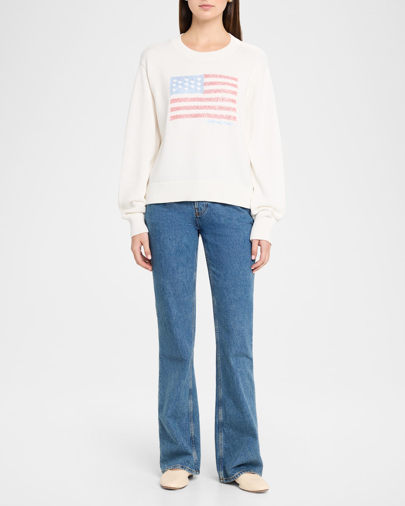 LoveShackFancy Ty Flag Cotton Pullover | Neiman Marcus