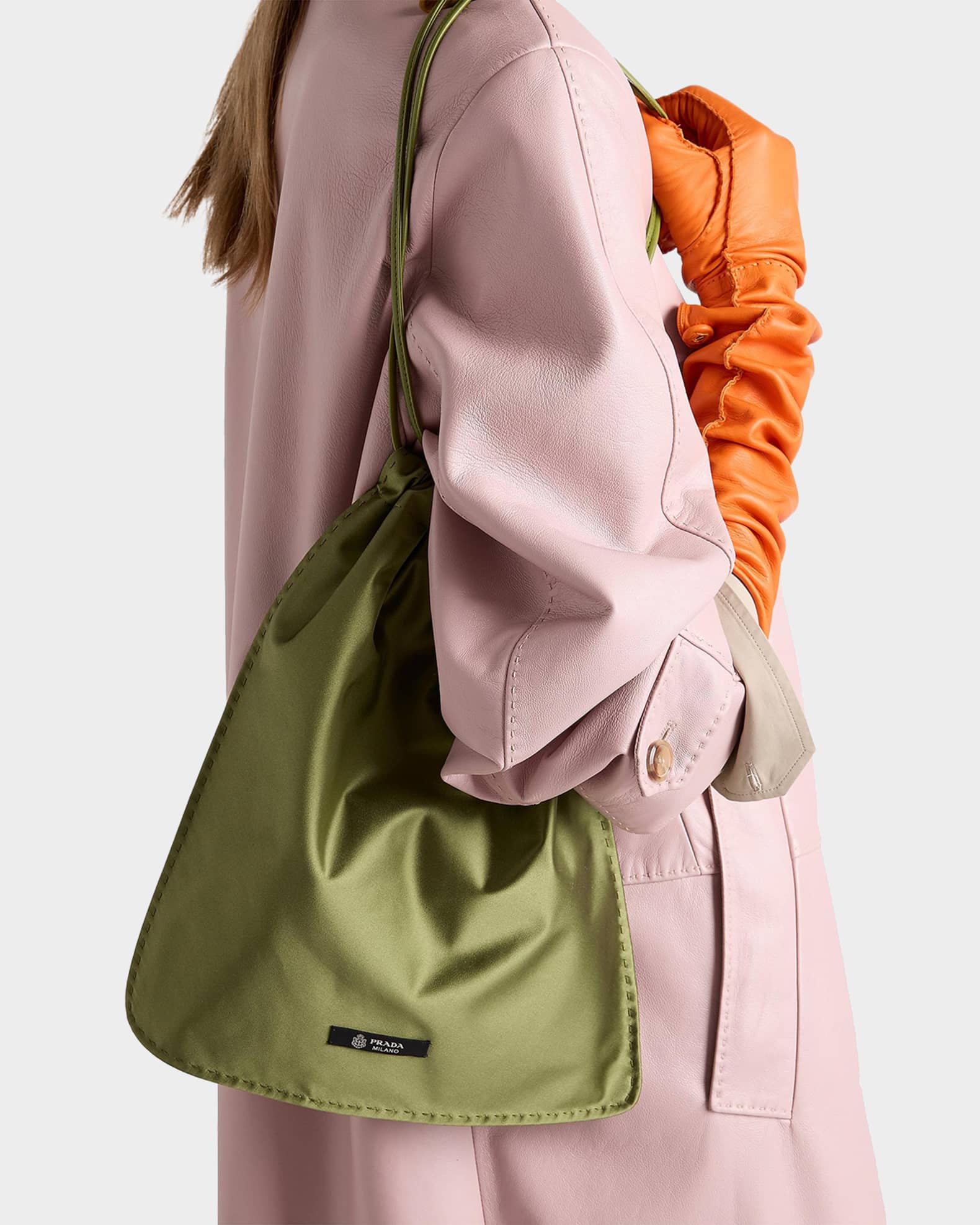 Prada Prada Wish Silk Duchesse Pouch Bag | Neiman Marcus