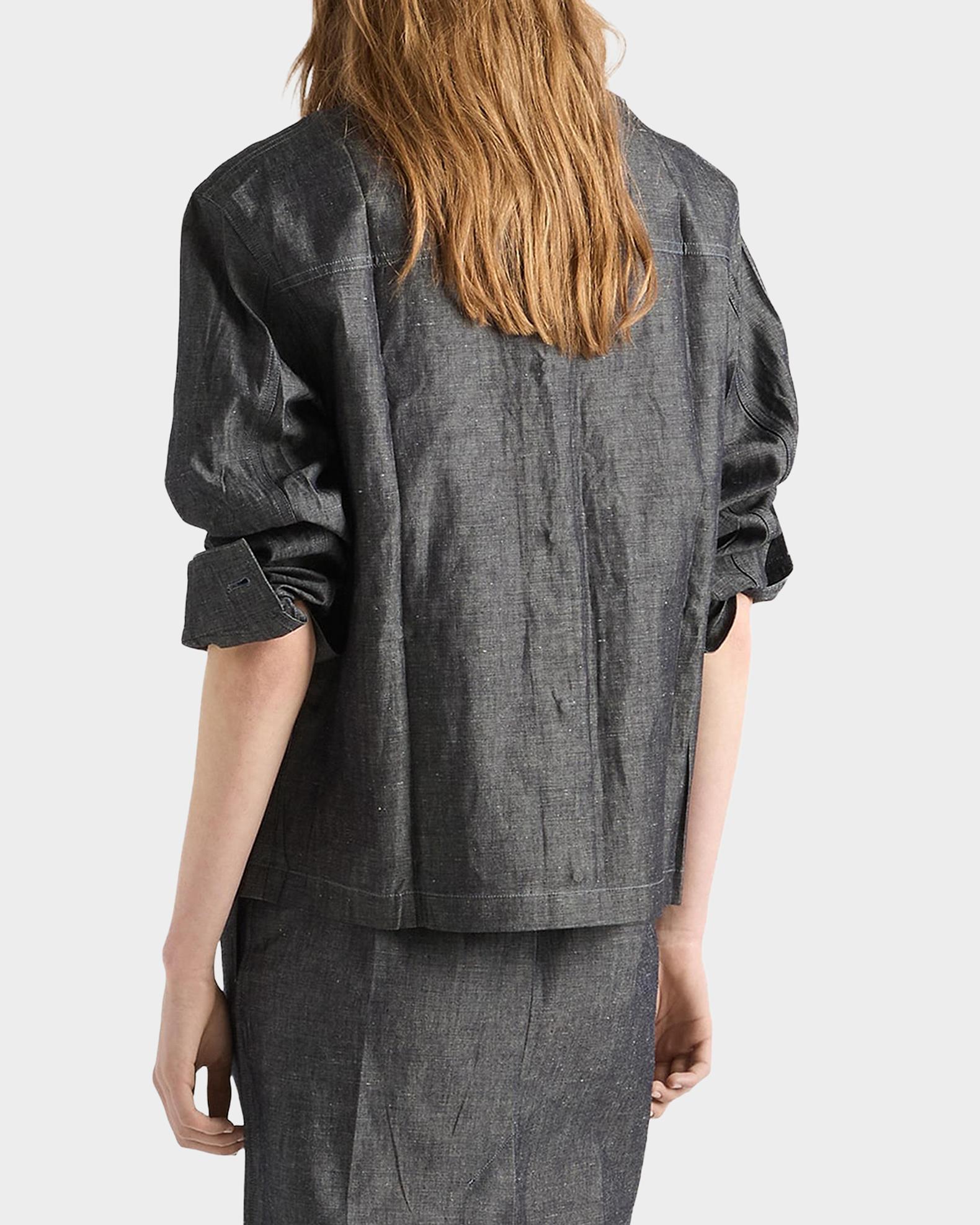 Prada Chambray Jacket w/ Velvet Collar | Neiman Marcus