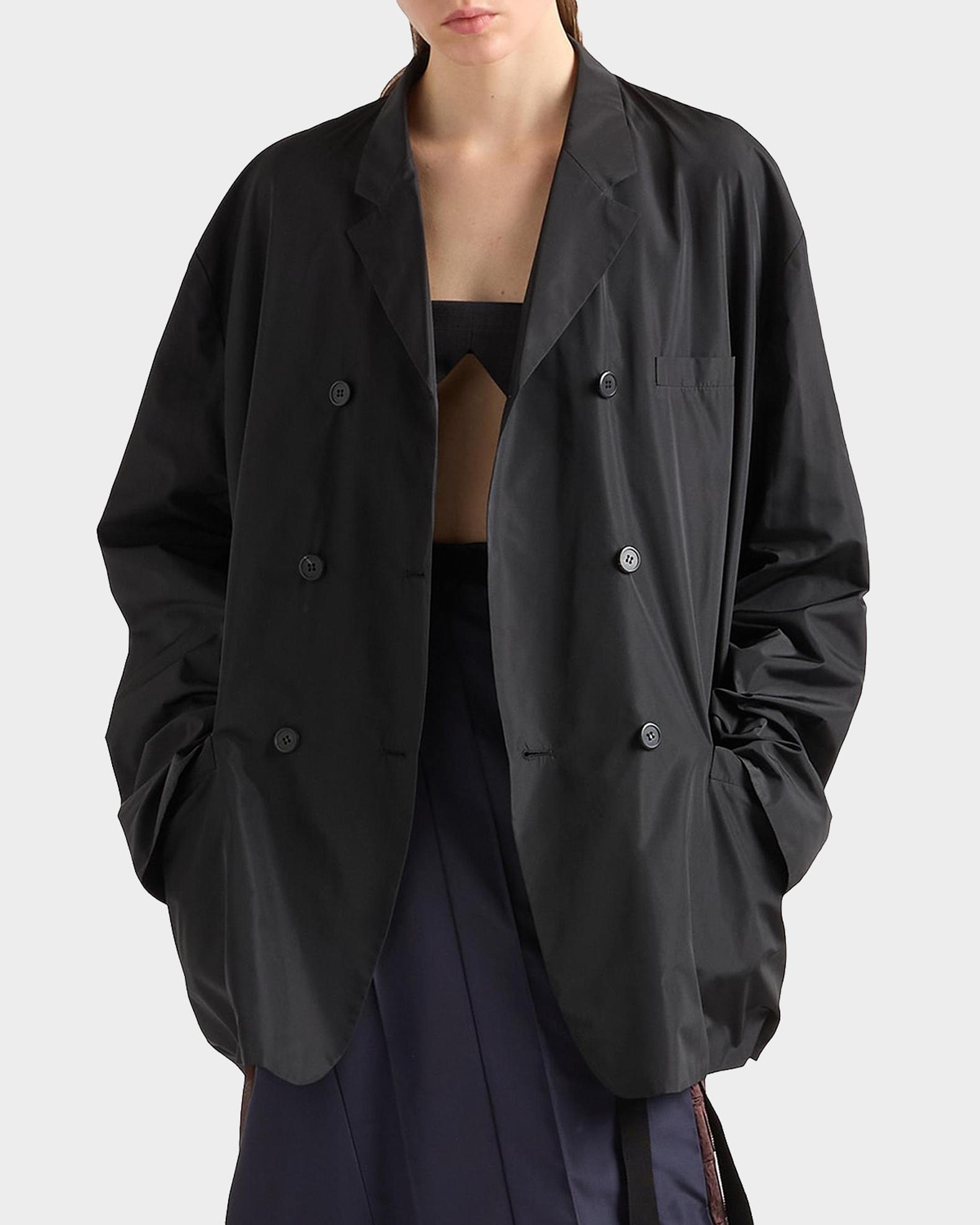 Prada Double-Breasted Technical Taffeta Jacket | Neiman Marcus