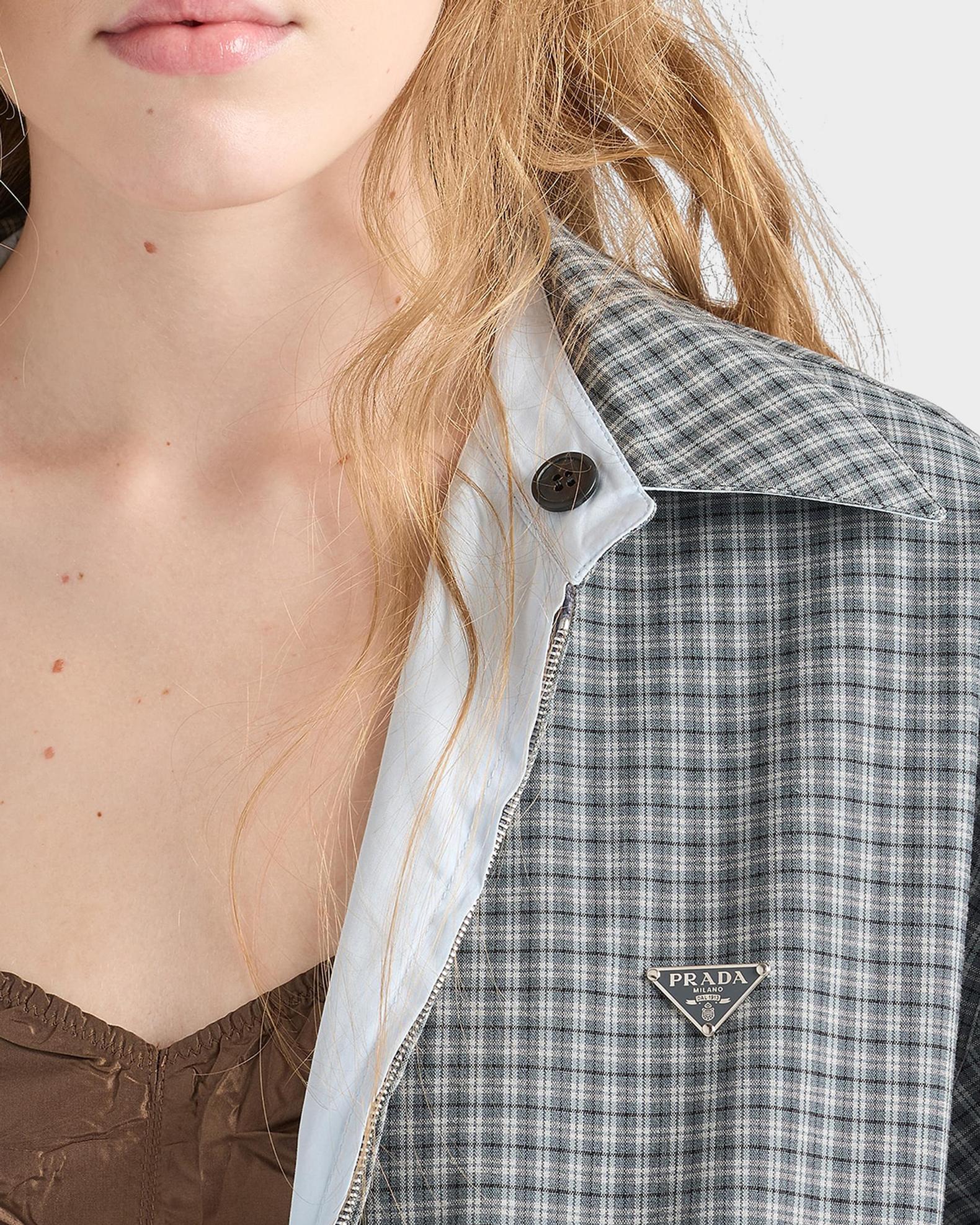 Prada Check Wool-Cotton Shirt Jacket | Neiman Marcus