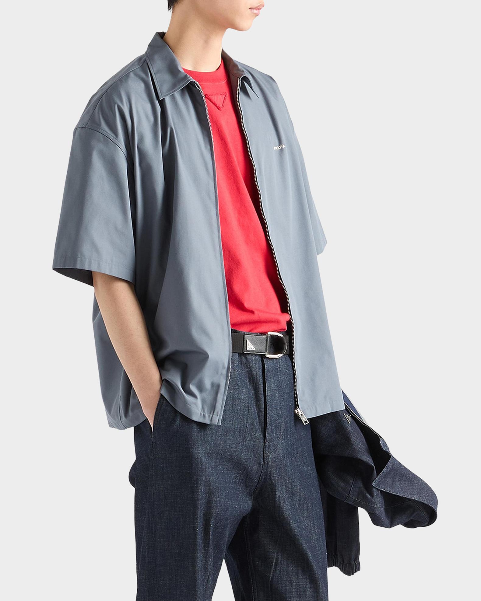 Prada Logo Cotton-Blend Shirt | Neiman Marcus