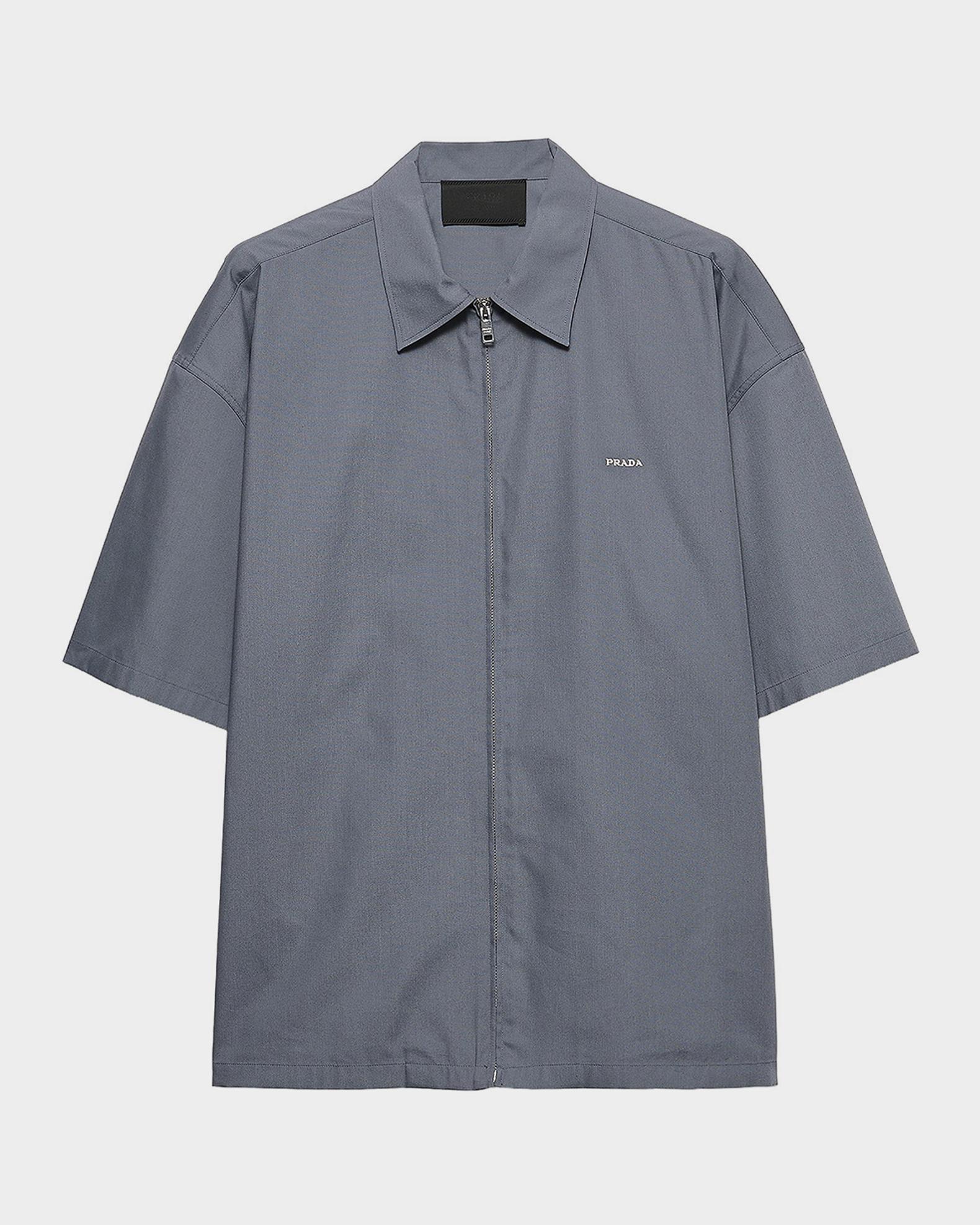 Prada Logo Cotton-Blend Shirt | Neiman Marcus