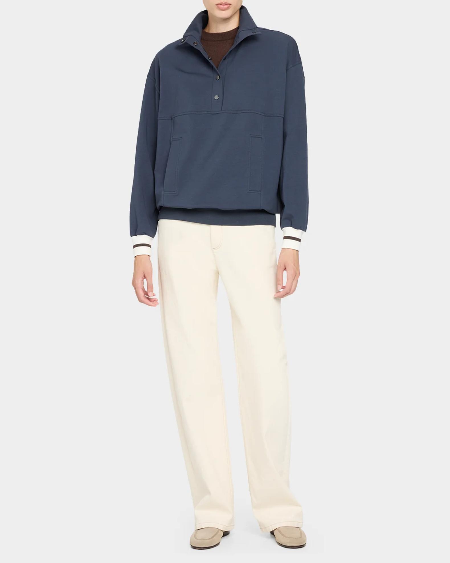 Brunello Cucinelli ヘンリーネック ワッフルカットソーS Brunello Cucinelli Cotton Jersey Henley Sweatshirt | Neiman Marcus