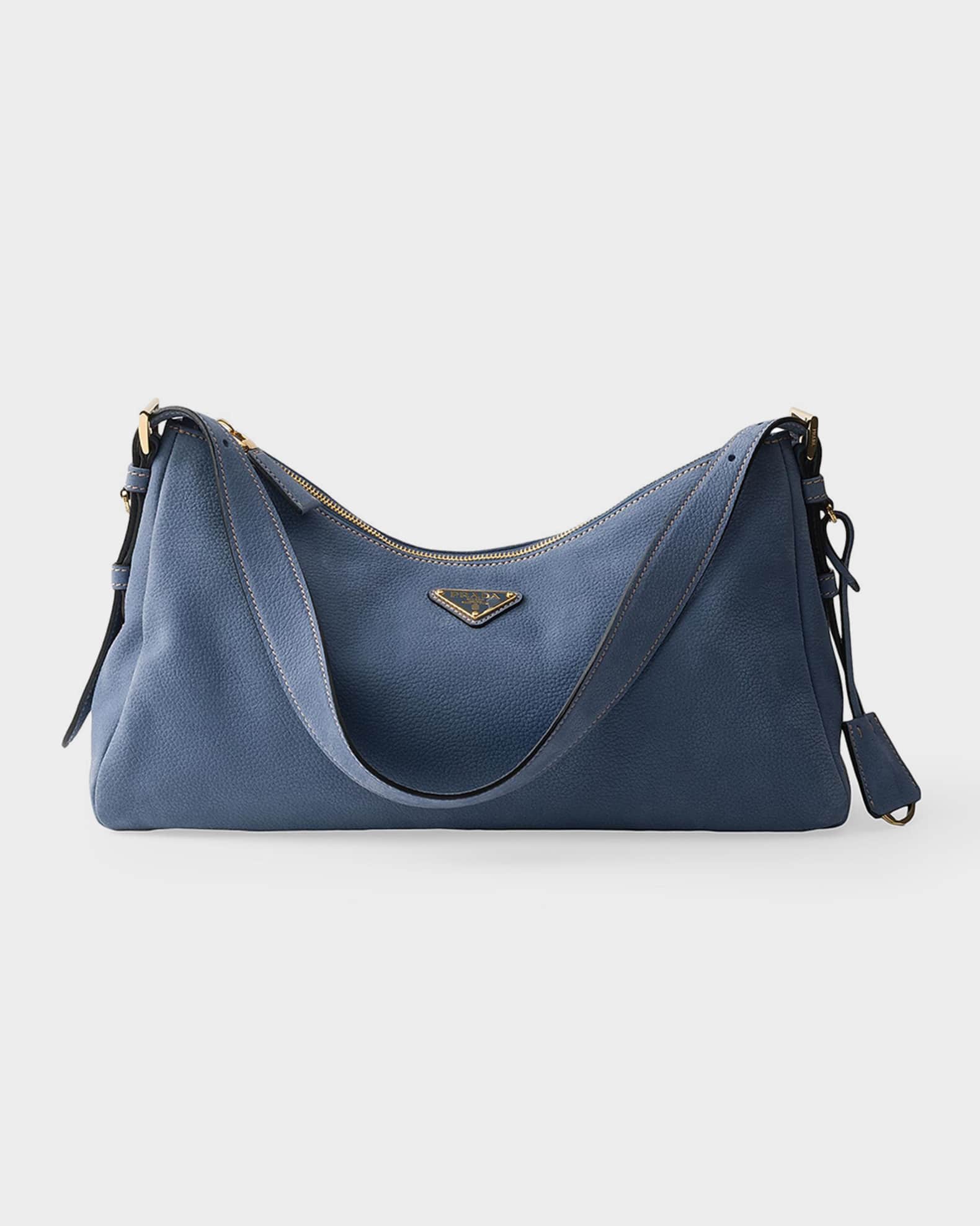 Prada Aimee Large Nubuck Leather Shoulder Bag | Neiman Marcus