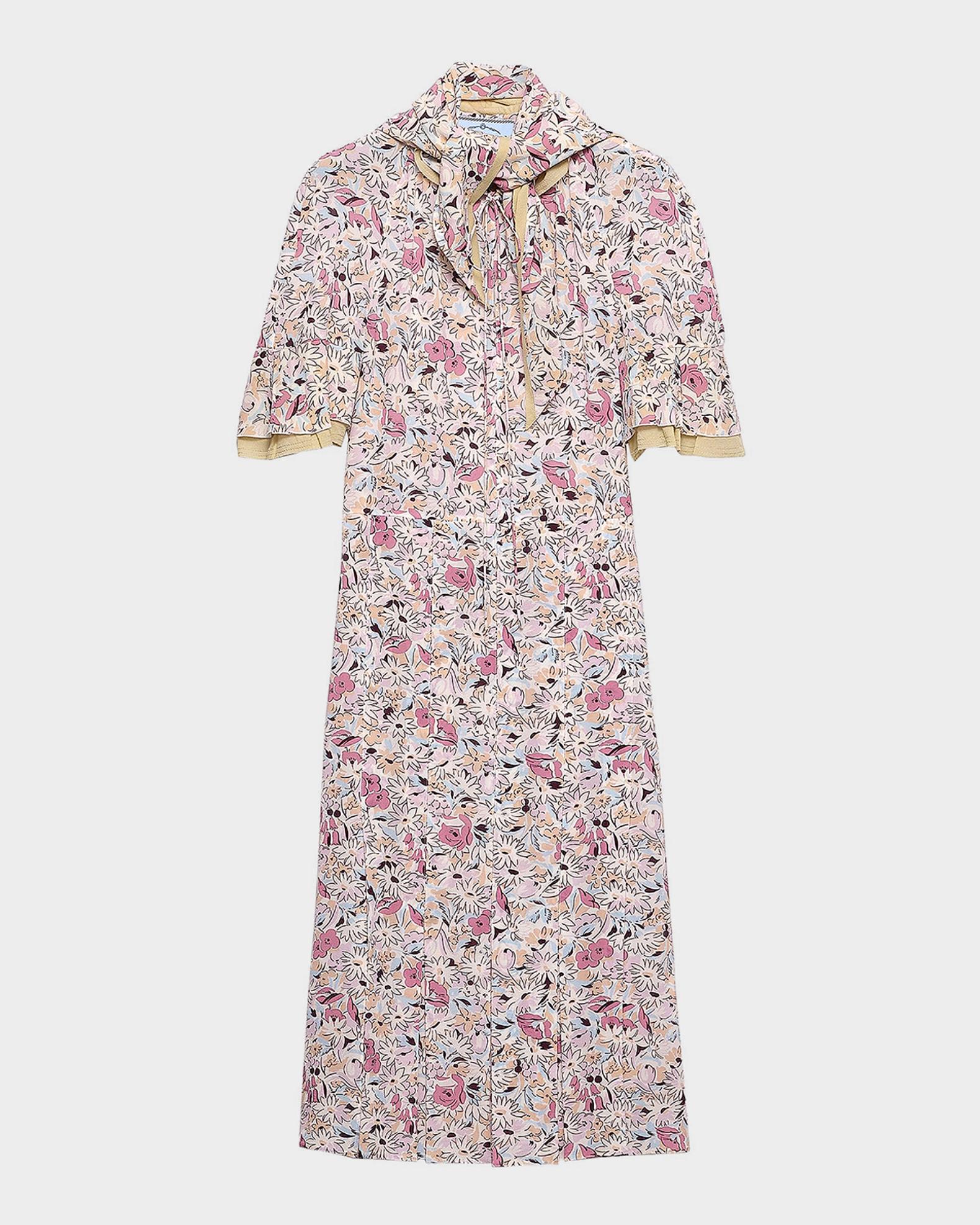 prada stretch jersey dress Women's Floral Print Georgette - Purple base_colour_Black