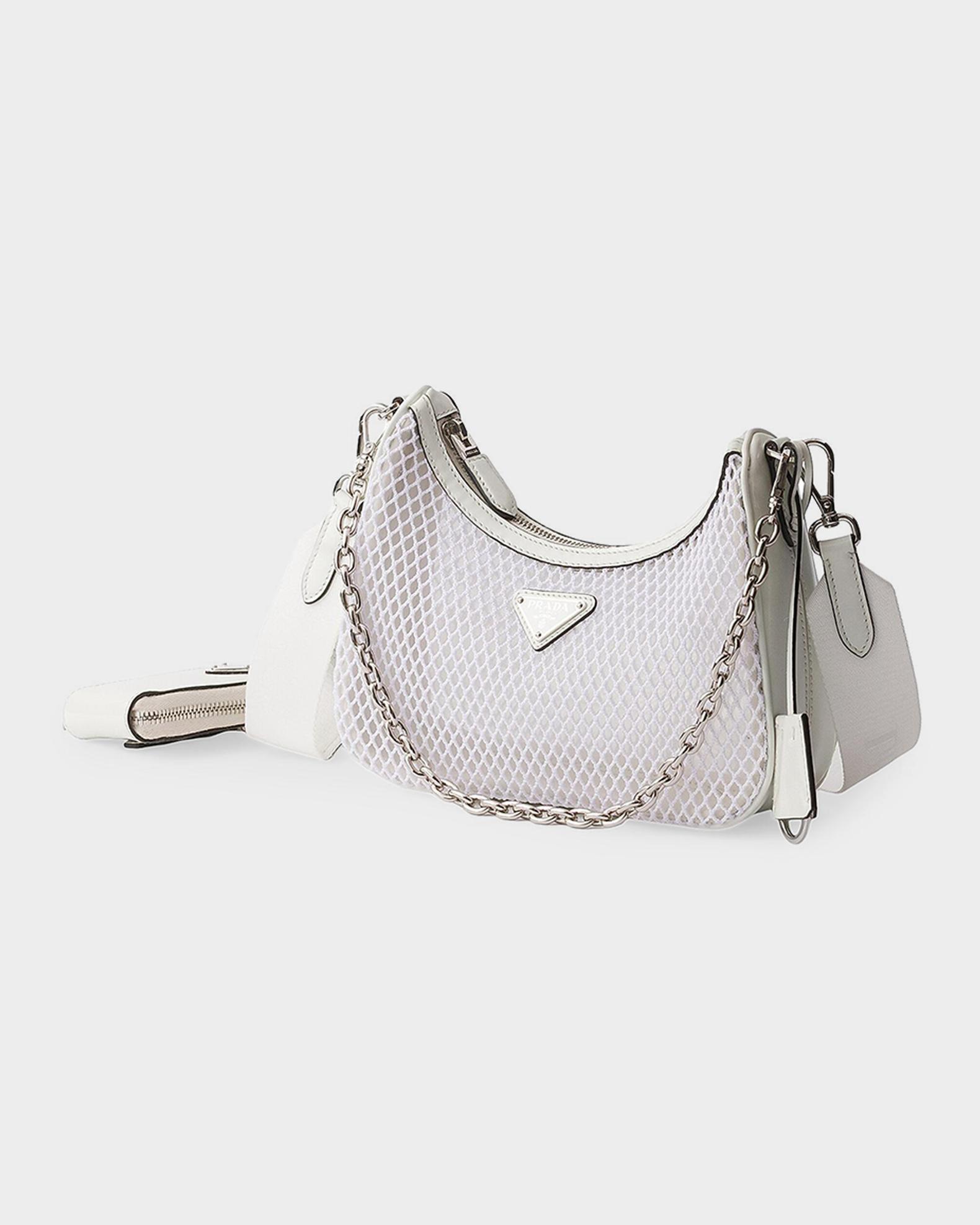 Prada Re-Edition 2005 Mesh and Brushed Leather Shoulder Bag