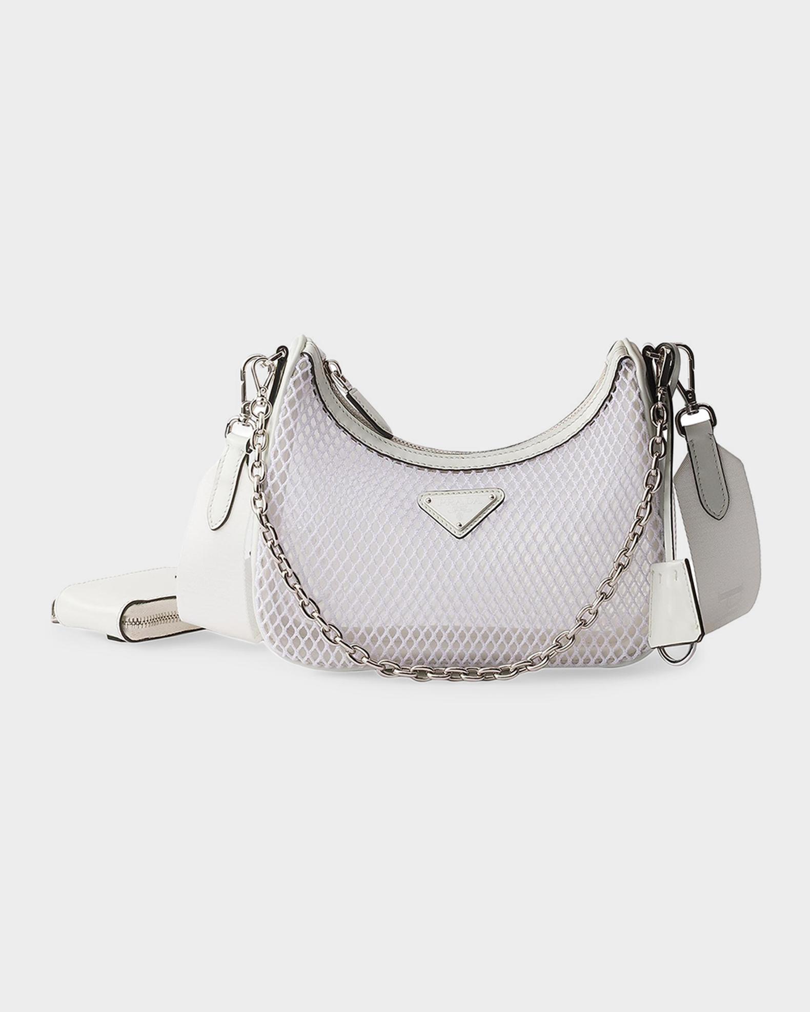 Prada Re-Edition 2005 Mesh and Brushed Leather Shoulder Bag