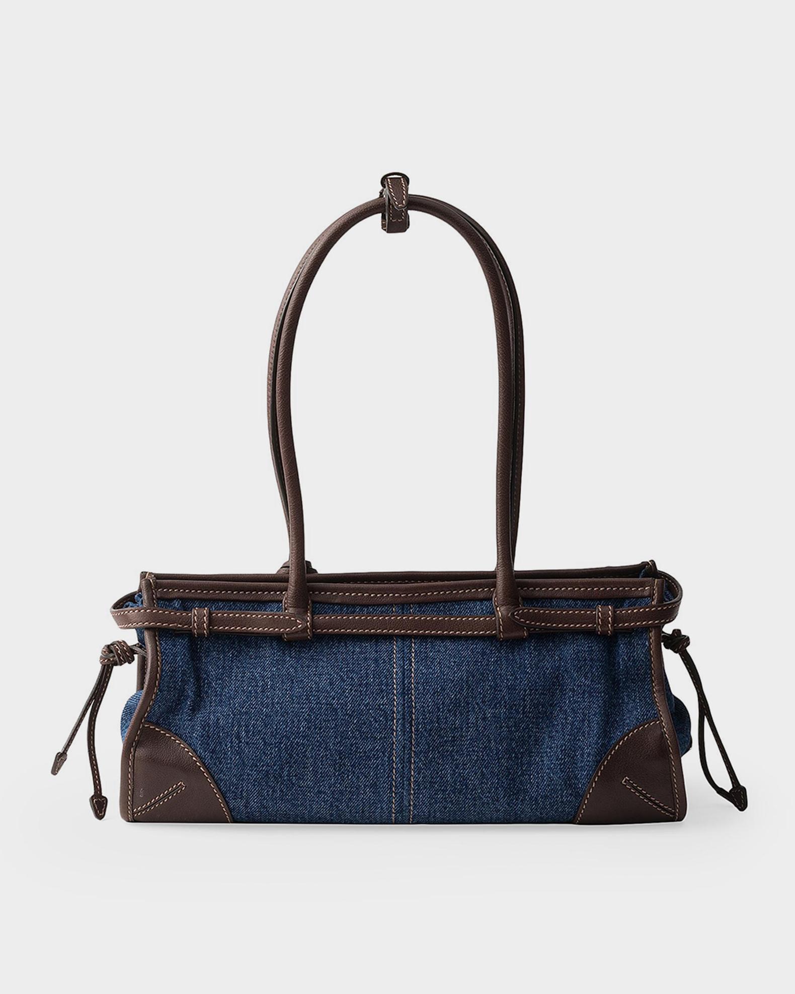 Prada Bonnie Medium Denim and Leather Handbag | Neiman Marcus